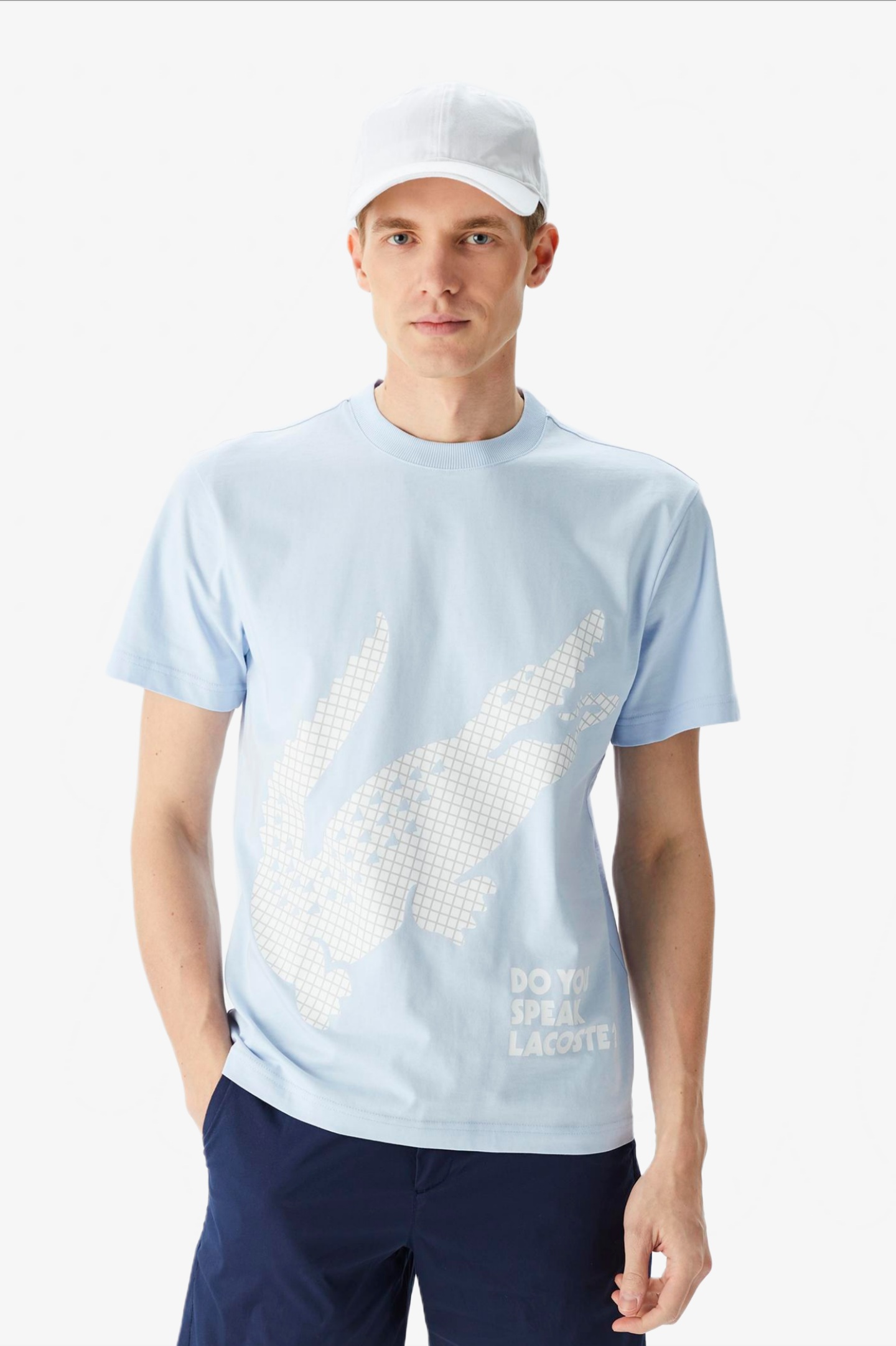 Мужская голубая футболка Голубой S Lacoste TH0410T01 Мужская голубая футболка Голубой S Lacoste TH0410T01