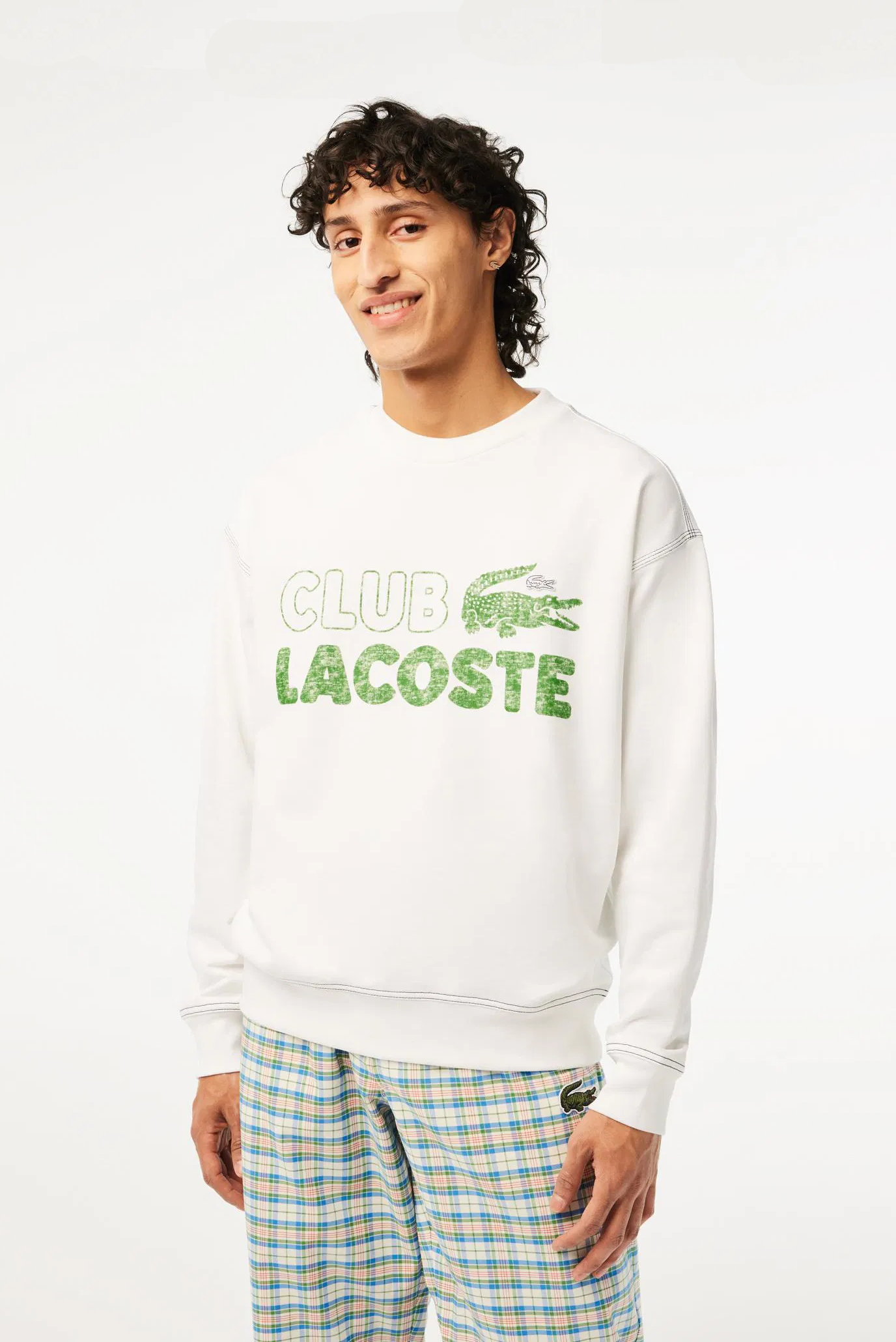 Мужской белый свитшот Белый XXL Lacoste SH5453001 Мужской белый свитшот Белый XXL Lacoste SH5453001