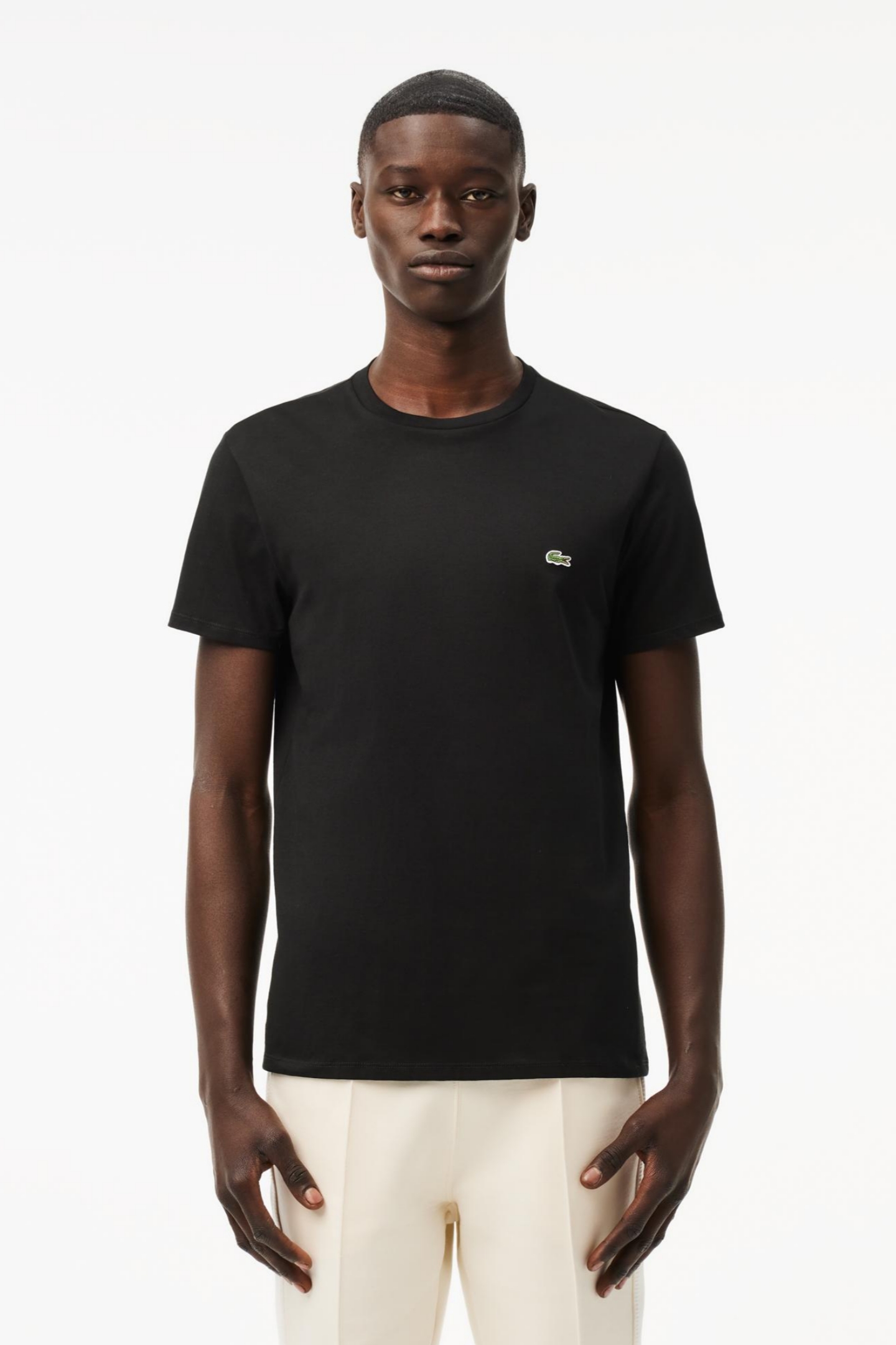 Мужская черная футболка Черный L-XL Lacoste TH6709031 Мужская черная футболка Черный L-XL Lacoste TH6709031