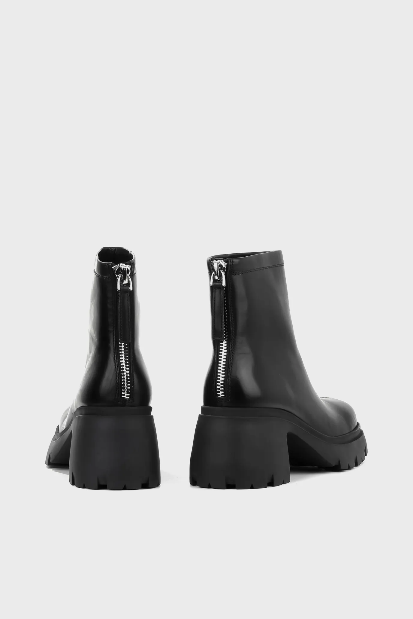 Женские черные кожаные ботильоны 4