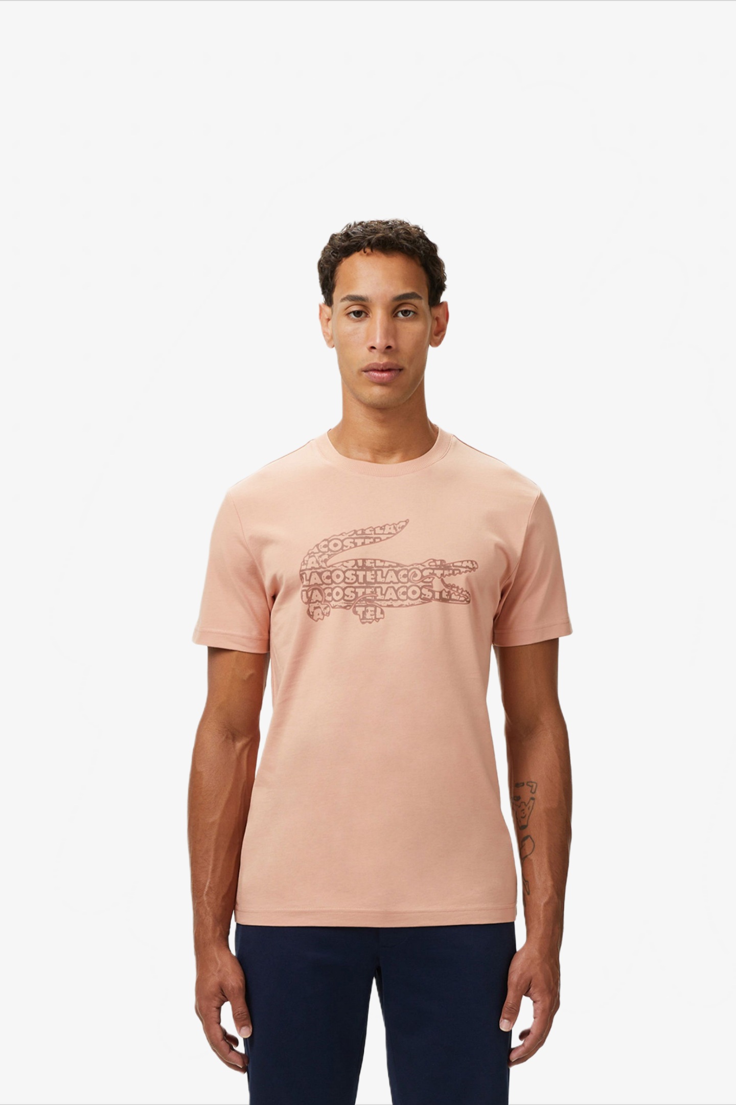 Мужская коричневая футболка Коричневый S Lacoste TH0508ZIH Мужская коричневая футболка Коричневый S Lacoste TH0508ZIH