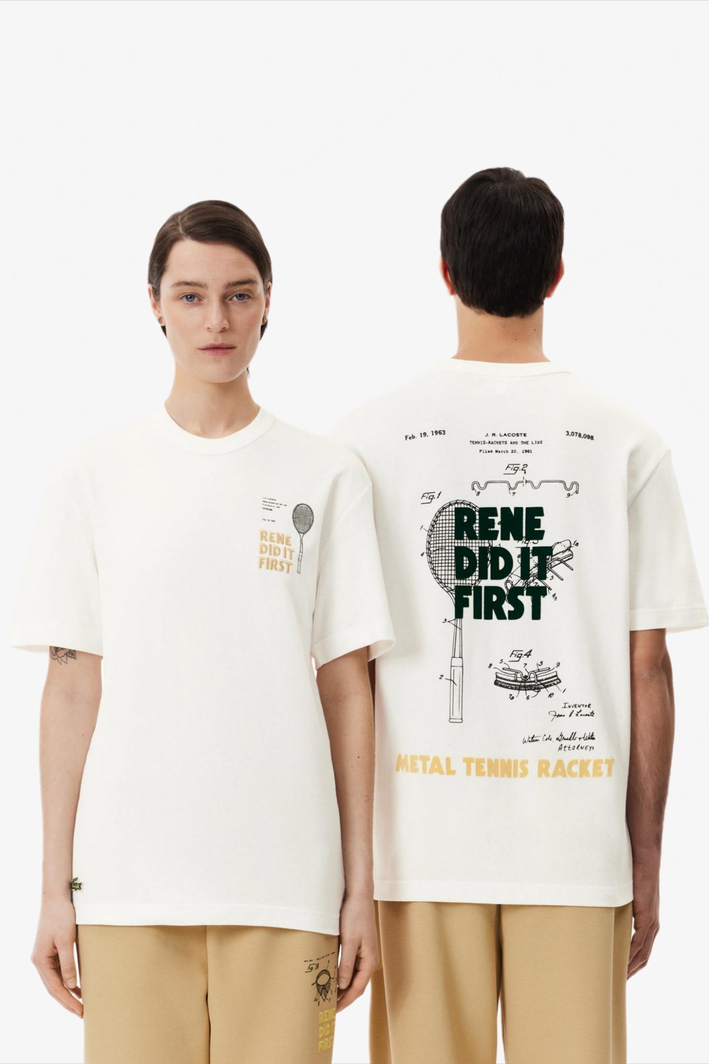 Мужская бежевая футболка Бежевый XXL Lacoste TH0135IMF Мужская бежевая футболка Бежевый XXL Lacoste TH0135IMF