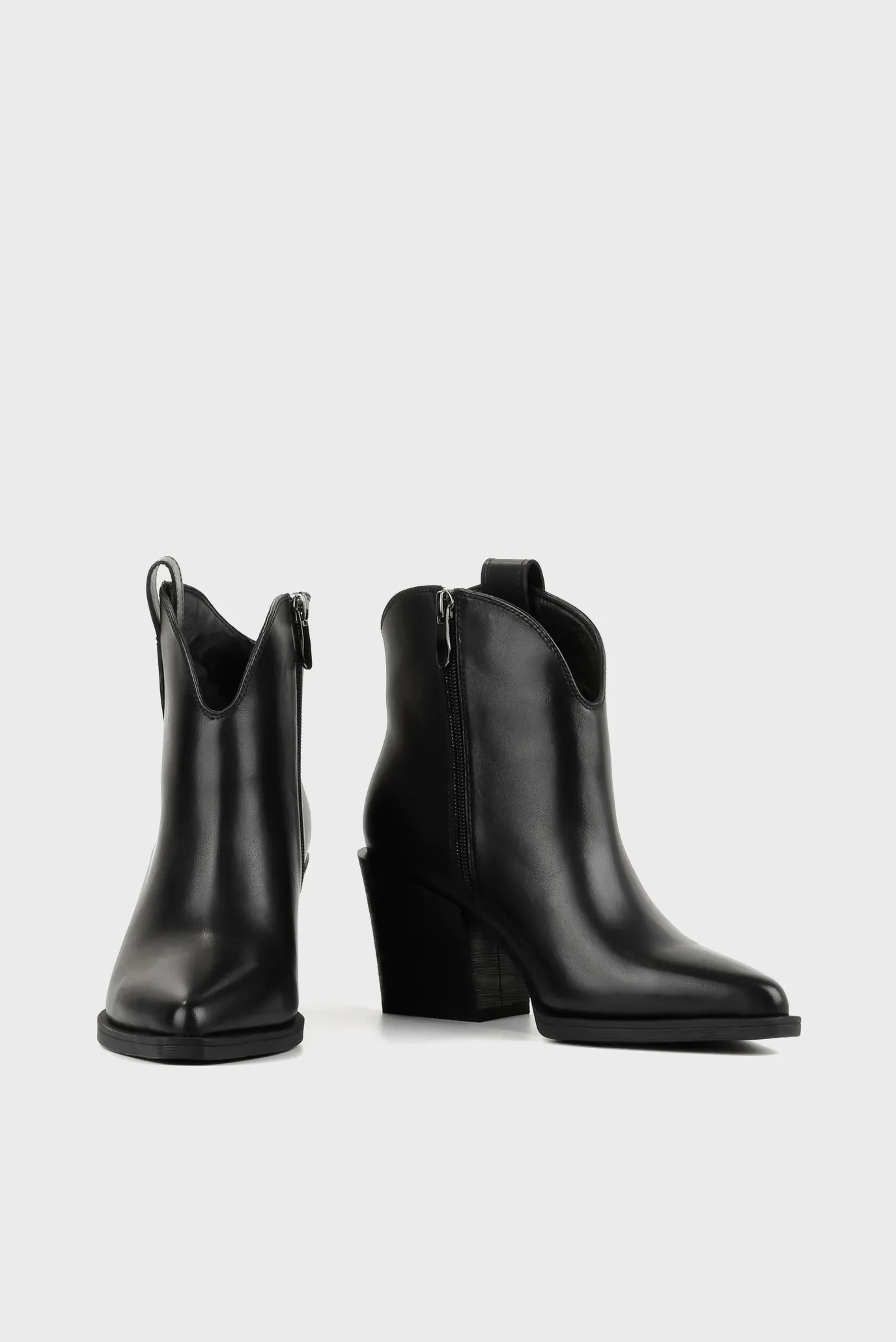 Женские черные кожаные ботильоны 4