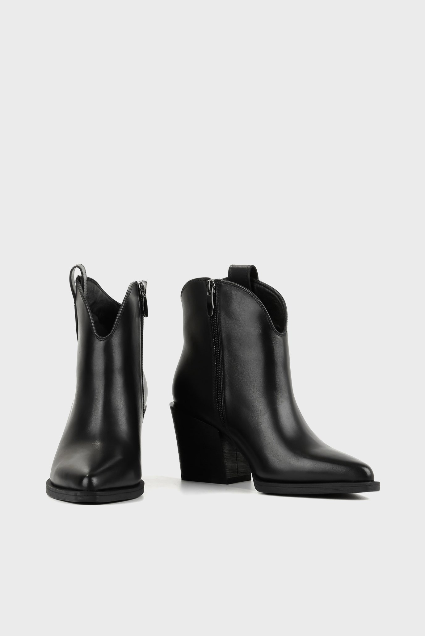 Жіночі чорні шкіряні ботильйони 4