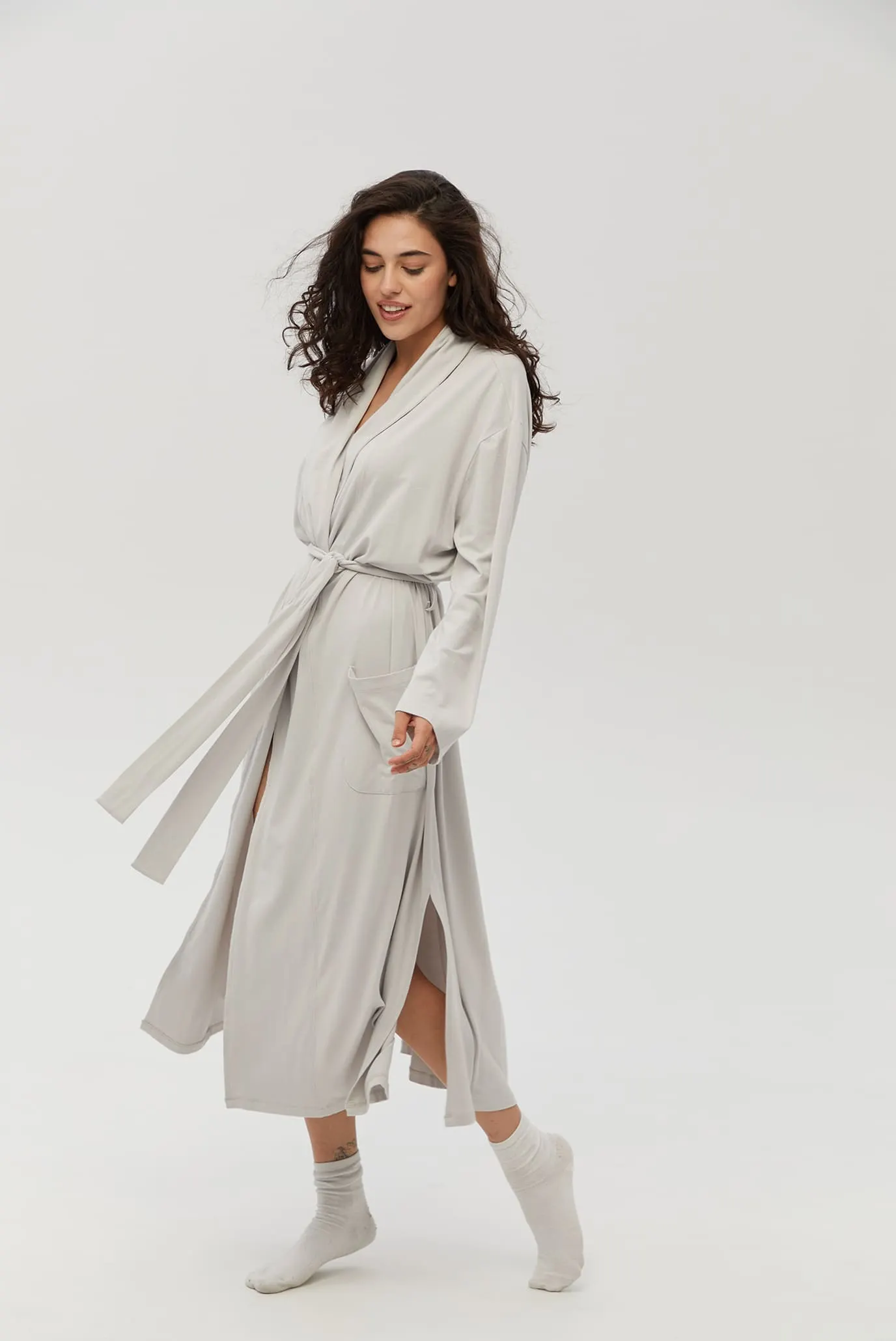 Женский серый халат Affi grey 2