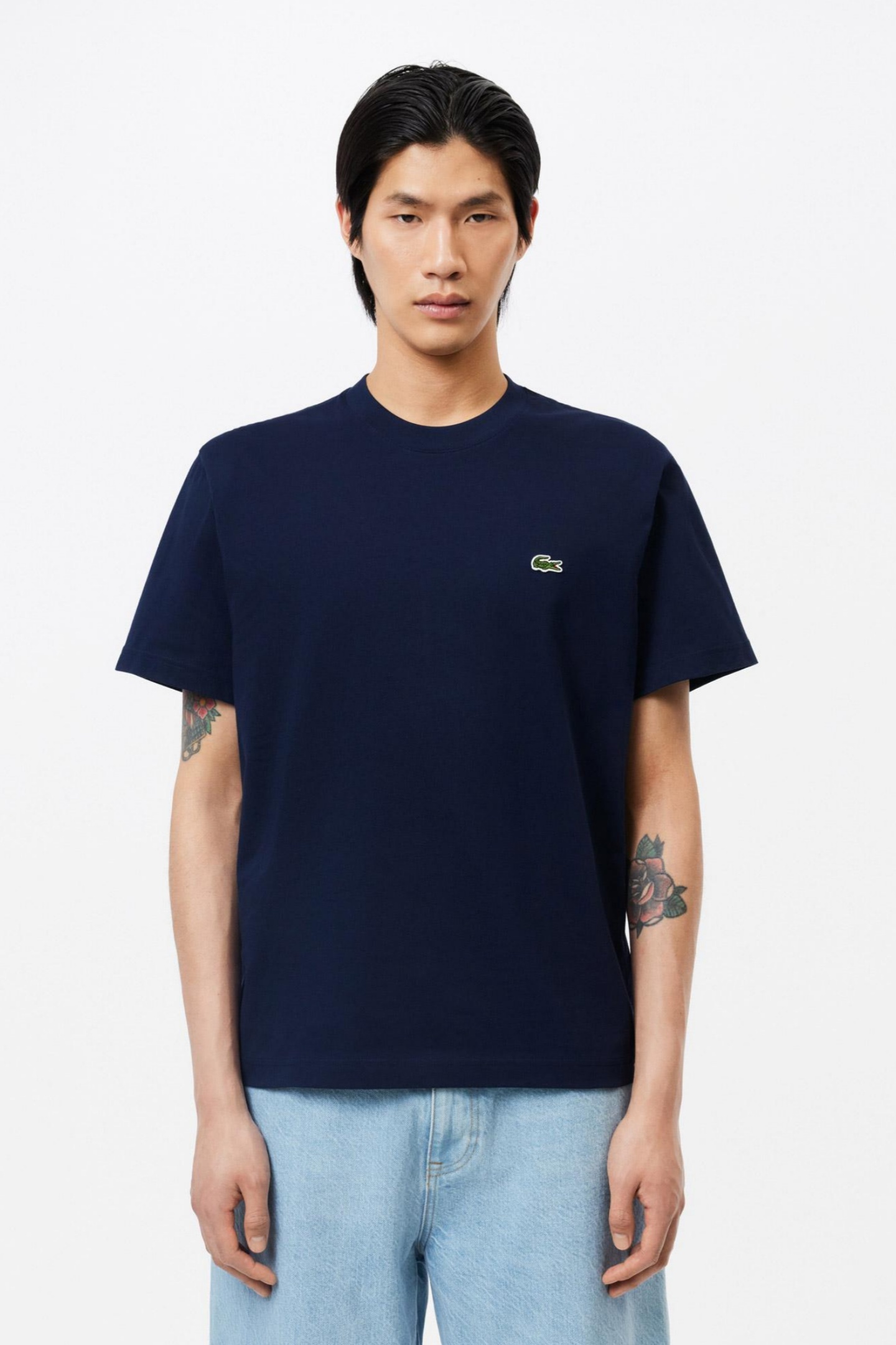 Мужская темно-синяя футболка Classic fit Синий M-L Lacoste TH7318166 Мужская темно-синяя футболка Classic fit Синий M-L Lacoste TH7318166