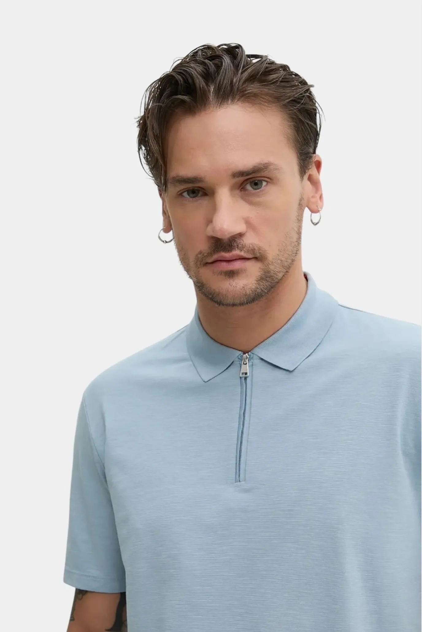 Мужское голубое поло 5