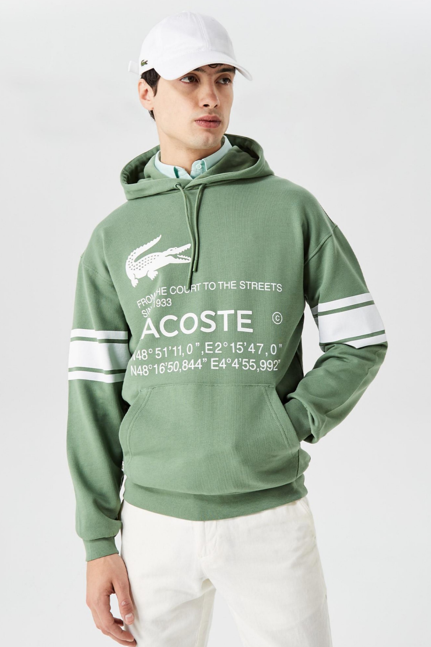Мужская зелена толстовка Белый XL Lacoste SH031717Y Мужская зелена толстовка Белый XL Lacoste SH031717Y