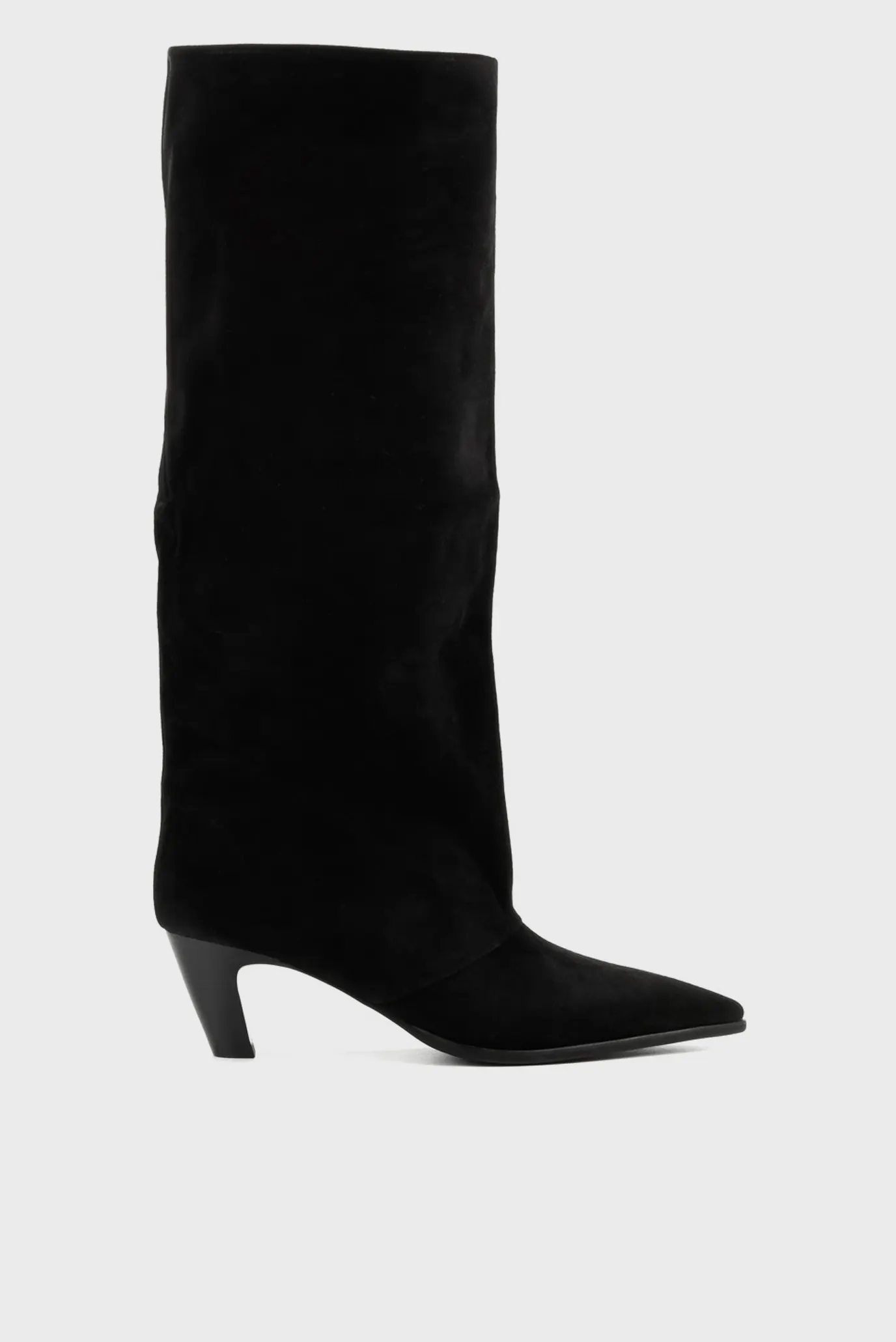 Жіночі чорні замшеві чоботи 1