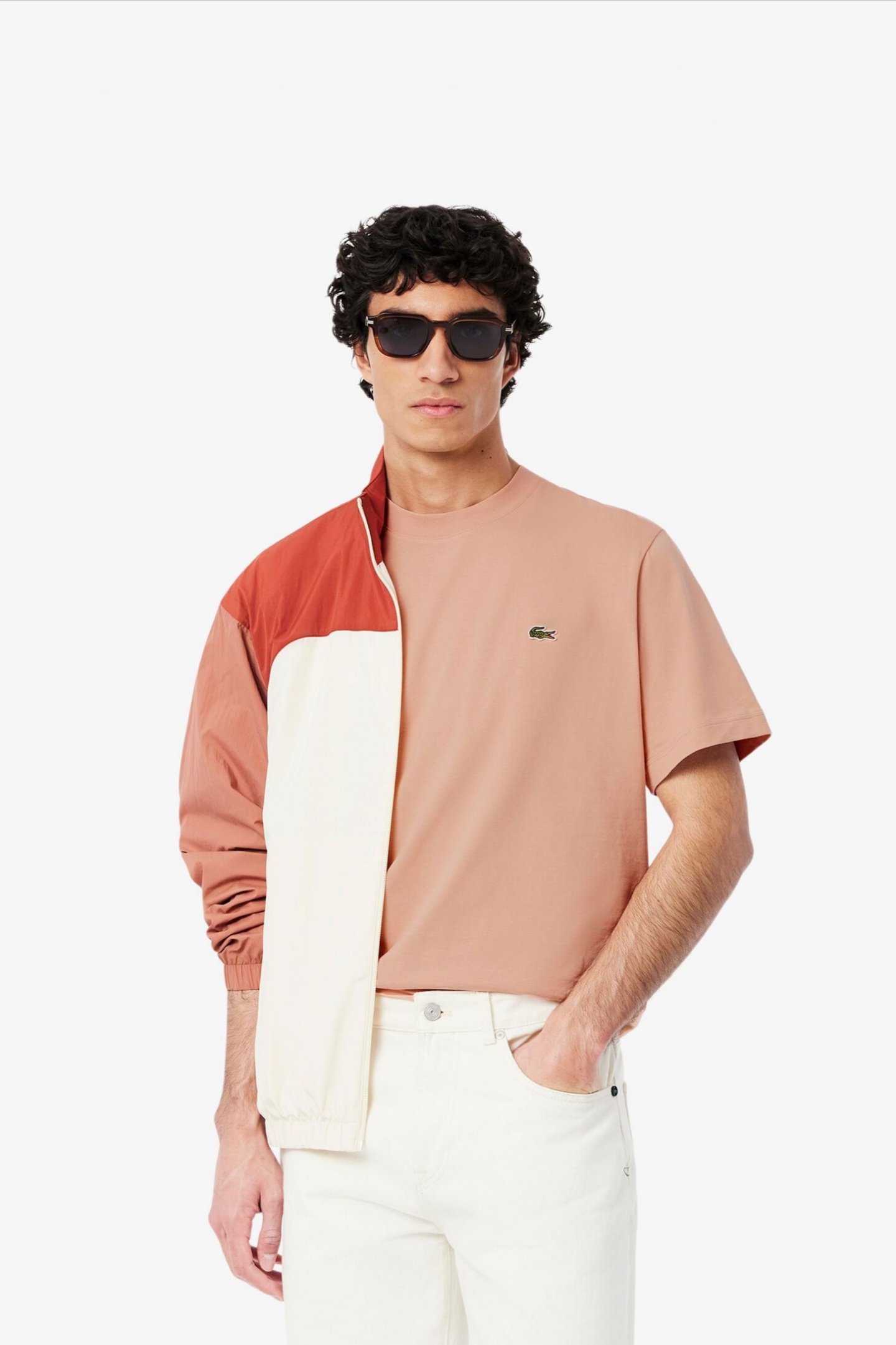 Мужская бежевая футболка Бежевый L-XL Lacoste TH7318ZIH Мужская бежевая футболка Бежевый L-XL Lacoste TH7318ZIH