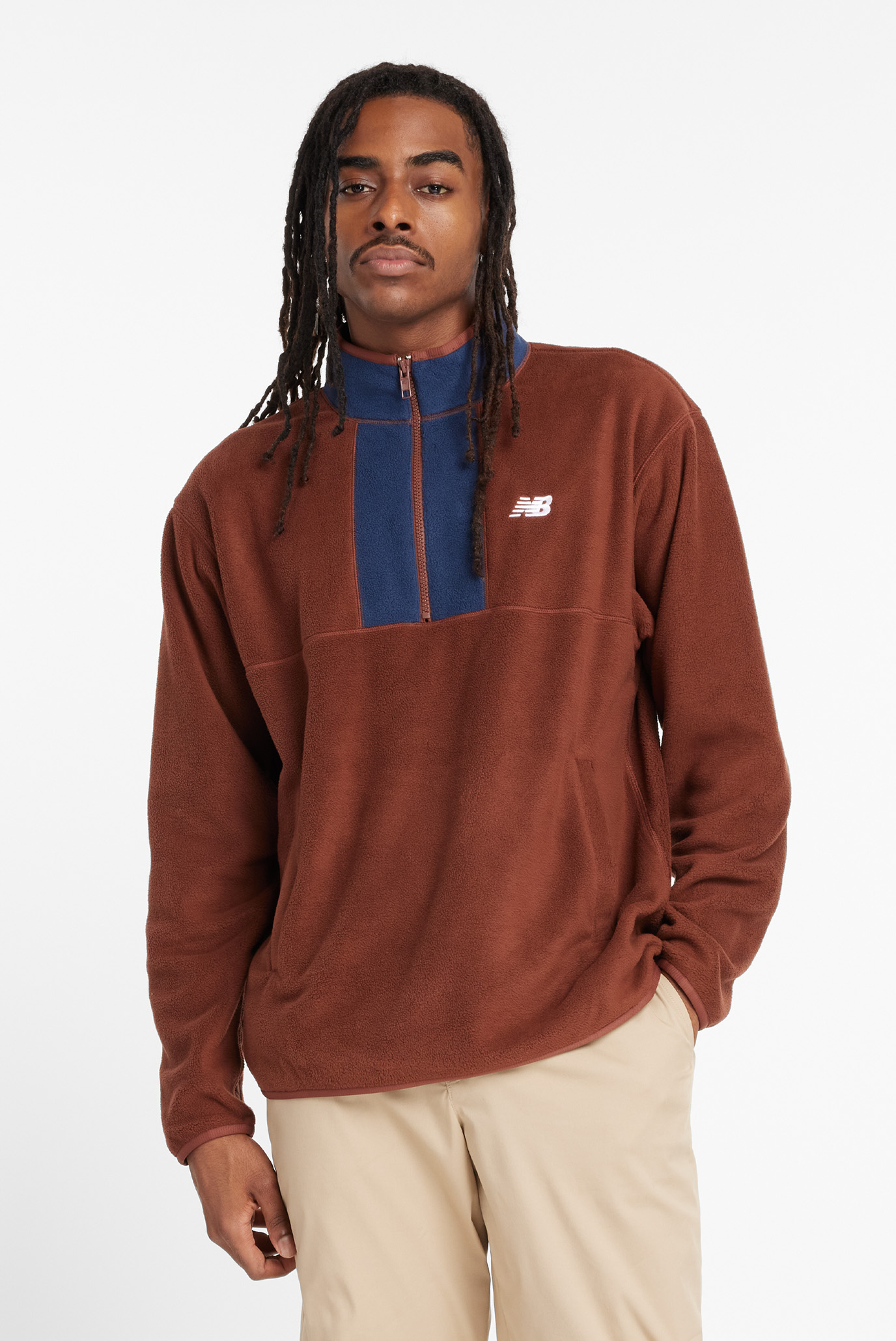 Мужской коричневый реглан Polar Fleece Коричневый XXL New Balance MT43518ROK Мужской коричневый реглан Polar Fleece Коричневый XXL New Balance MT43518ROK