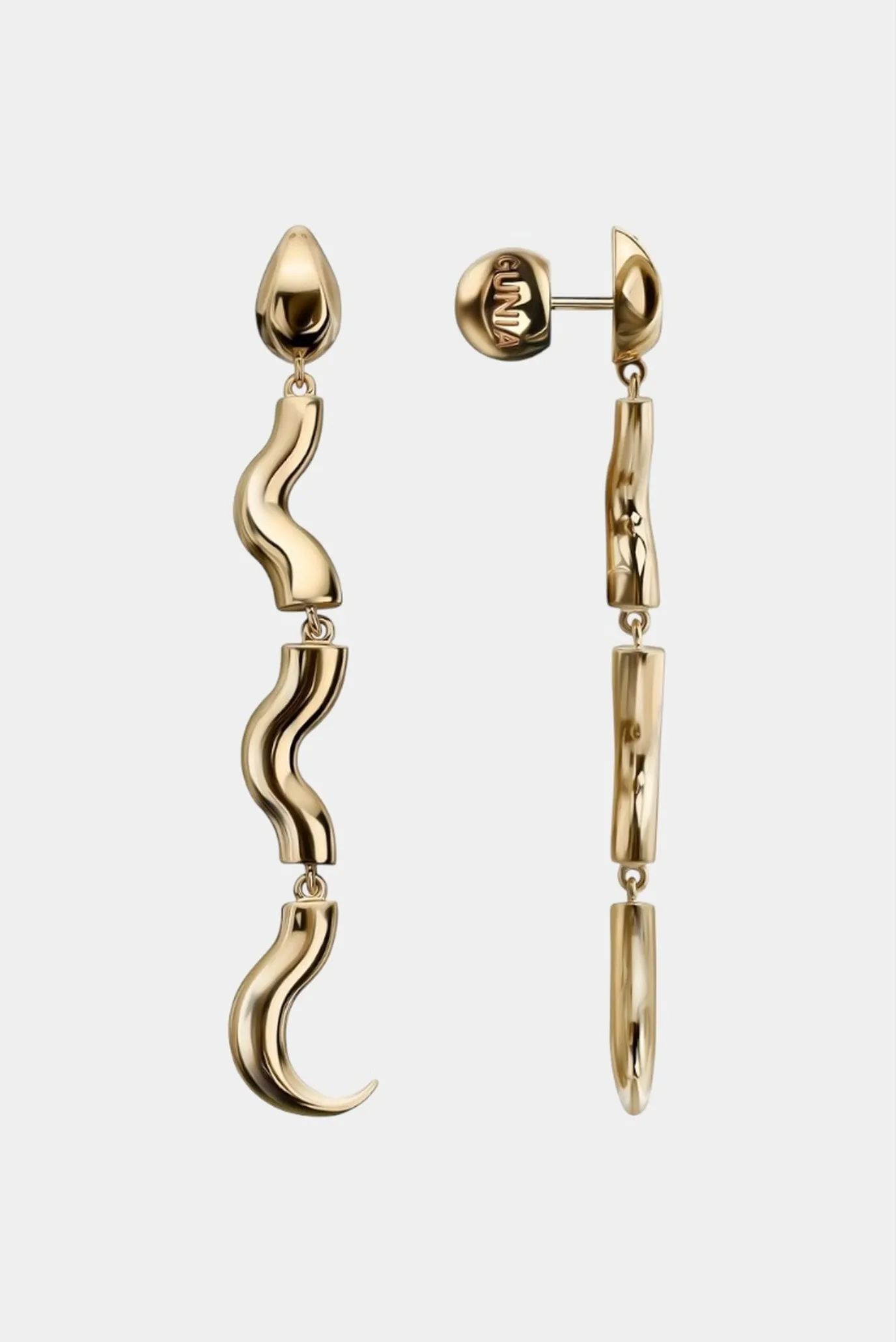 Жіночі позолочені довгі сережки 2