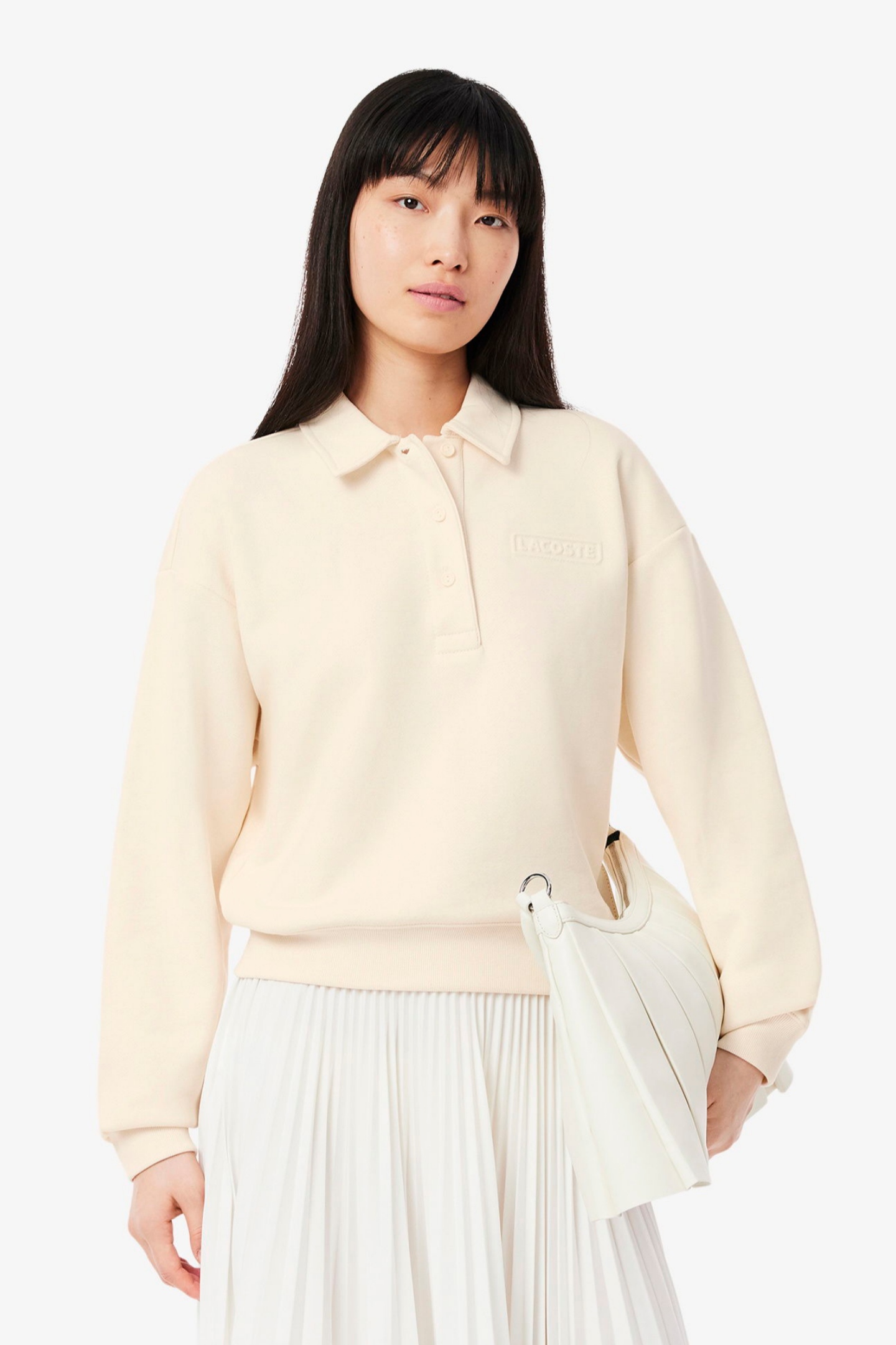 Женская бежевая толстовка. Бежевый 34 Lacoste SF0351XFJ Женская бежевая толстовка. Бежевый 34 Lacoste SF0351XFJ