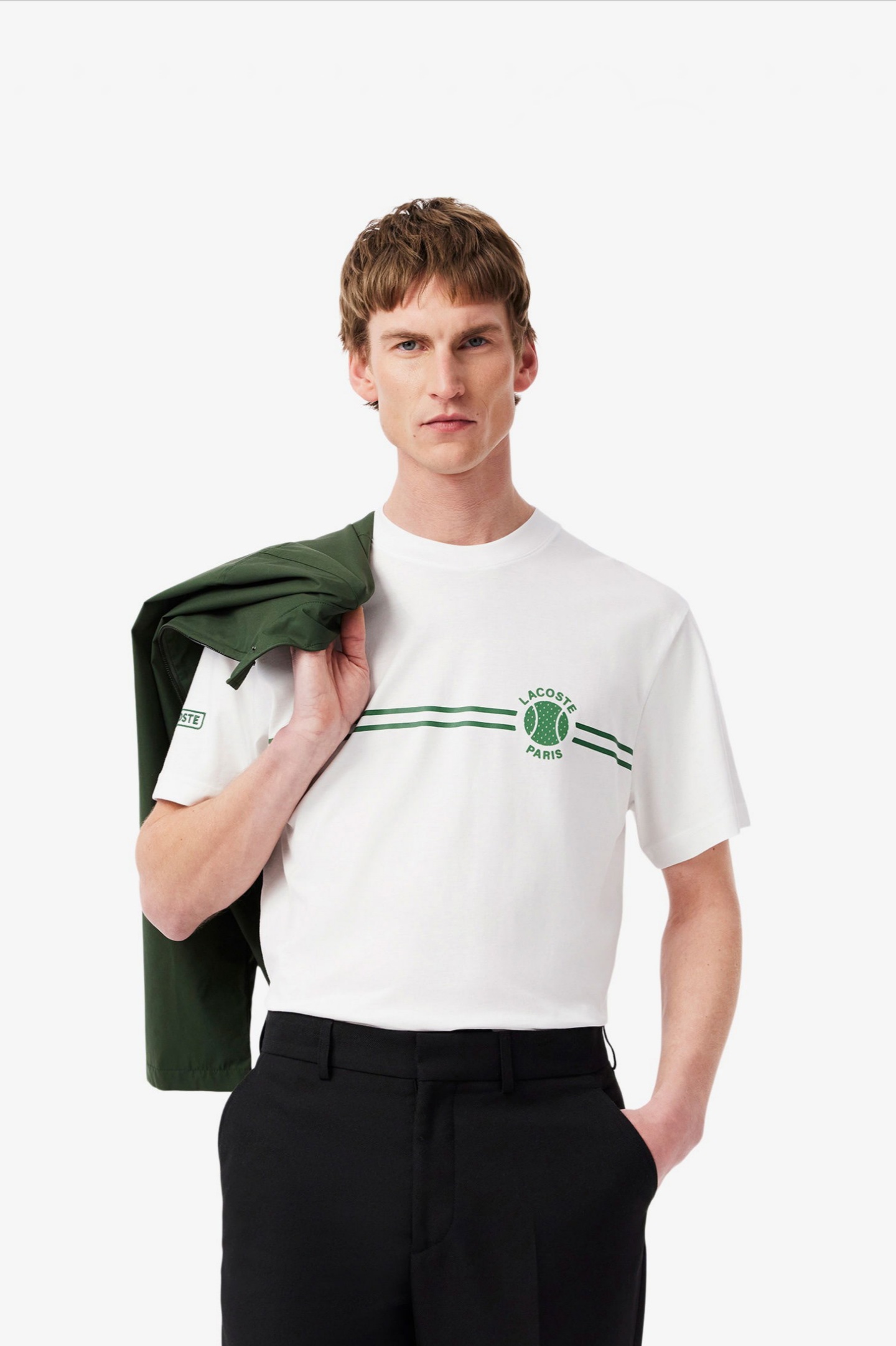 Мужская белая футболка Белый L Lacoste TH9694001 Мужская белая футболка Белый L Lacoste TH9694001