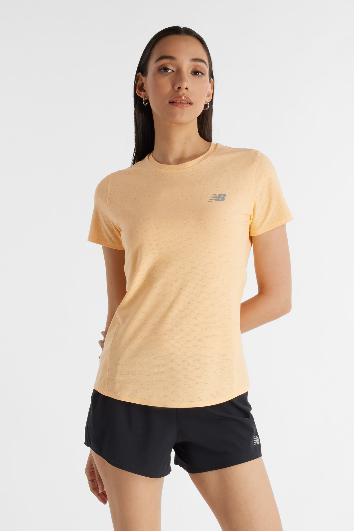 Женская оранжевая футболка Jacquard Slim Оранжевый XS New Balance WT41281PAE Женская оранжевая футболка Jacquard Slim Оранжевый XS New Balance WT41281PAE