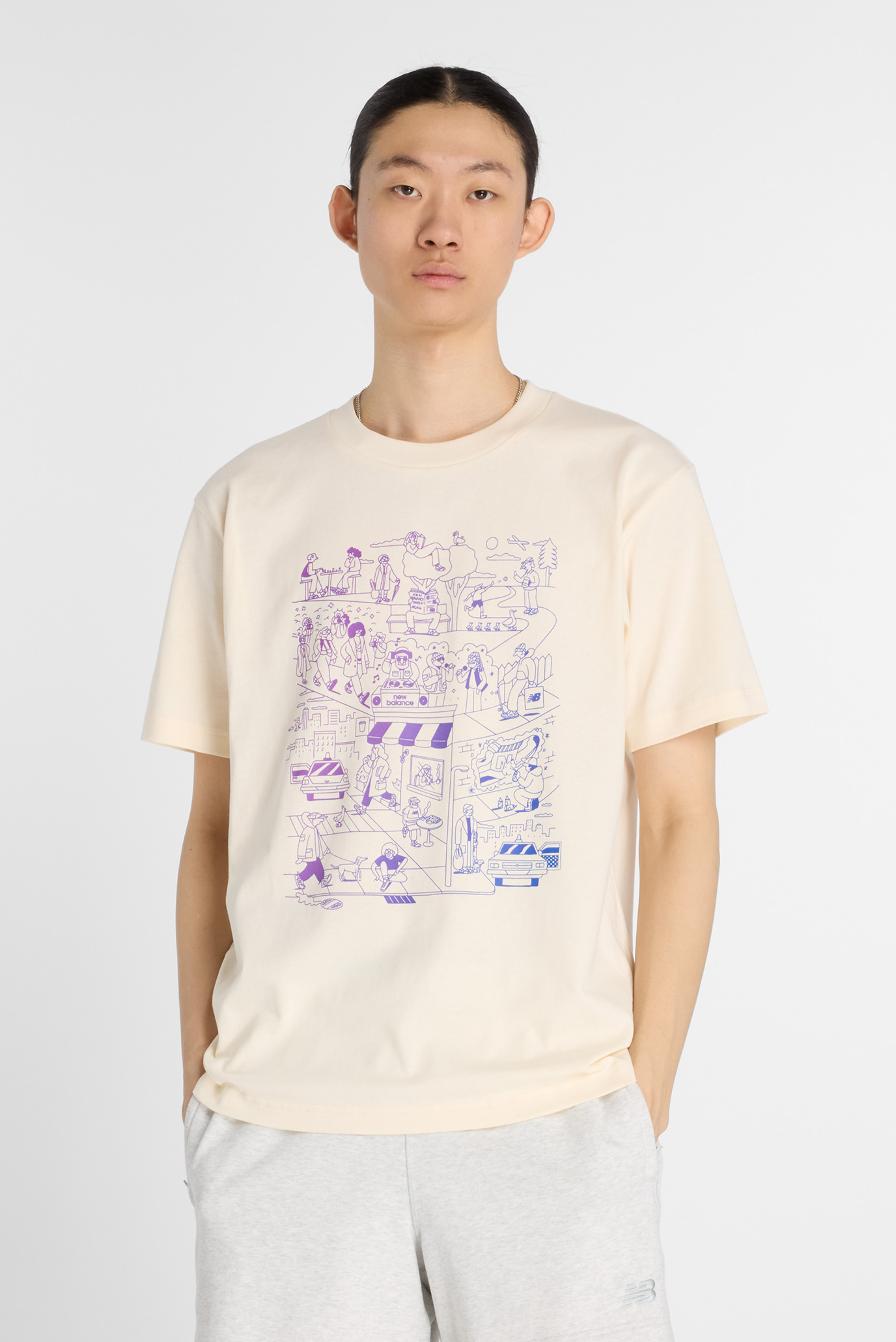 Мужская бежевая футболка Athletics C-Mural Бежевый M New Balance MT53914PEF Мужская бежевая футболка Athletics C-Mural Бежевый M New Balance MT53914PEF