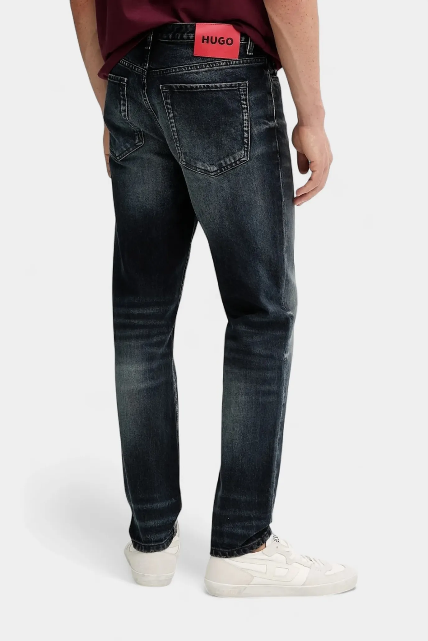 Мужские темно-синие джинсы 6