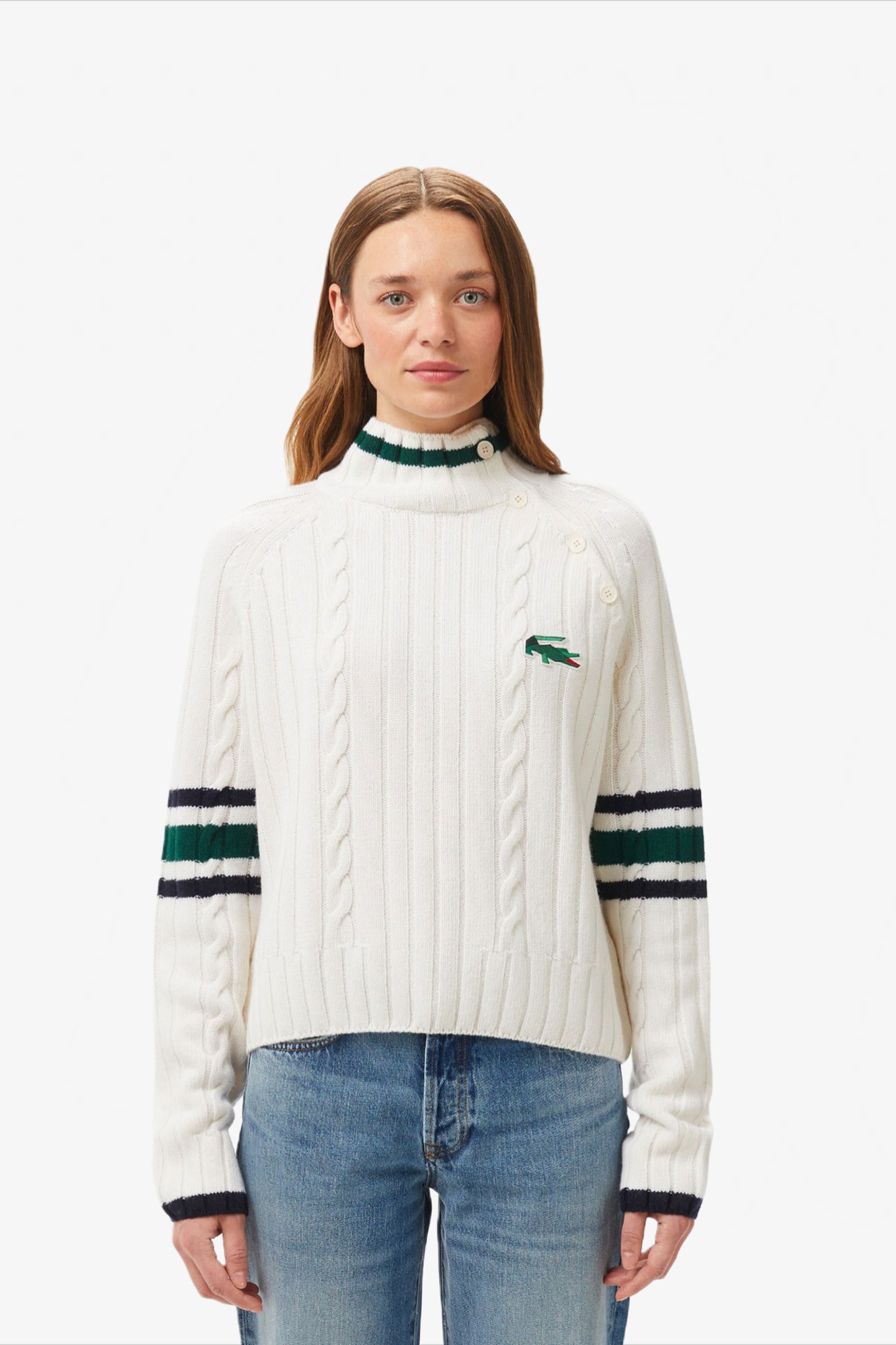 Женский белый свитер Белый 42 Lacoste AF251970V Женский белый свитер Белый 42 Lacoste AF251970V