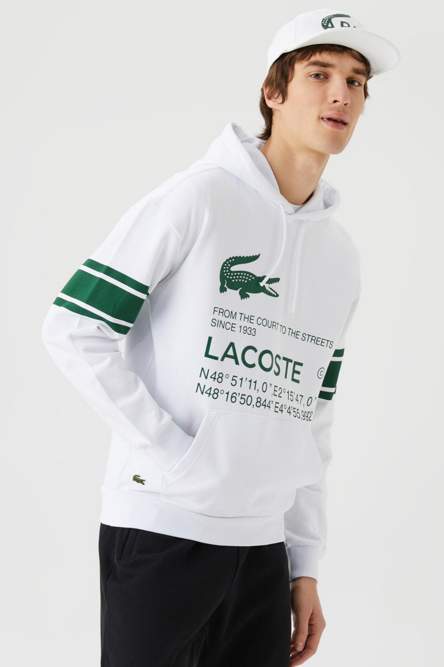 Мужская белая толстовка Белый L Lacoste SH031717B Мужская белая толстовка Белый L Lacoste SH031717B