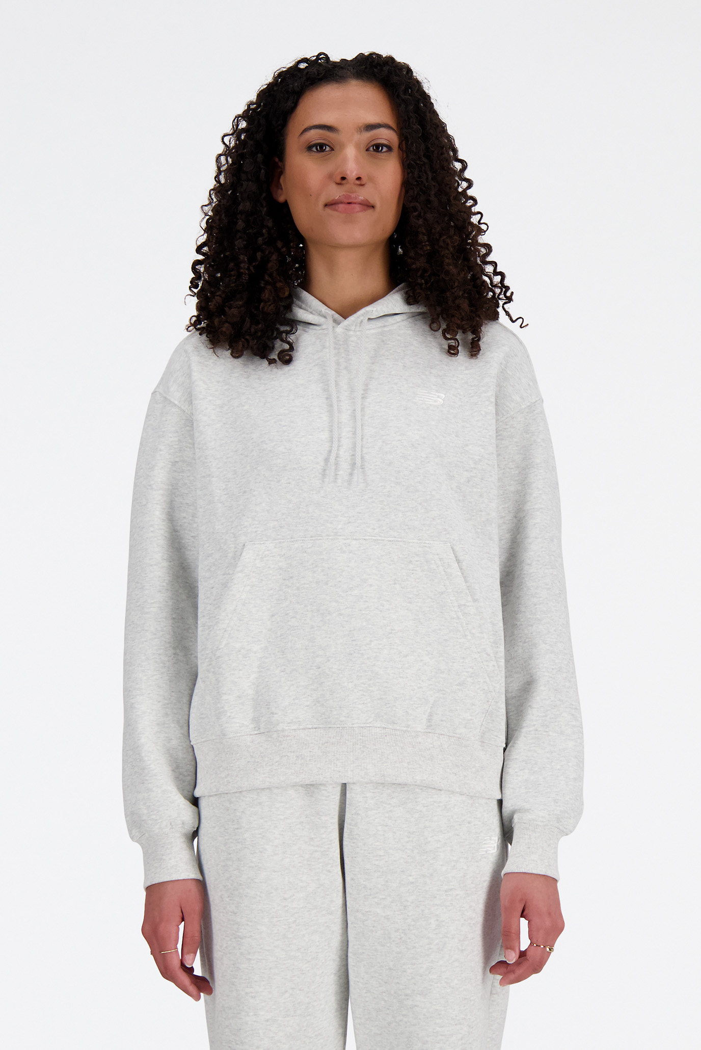 Женское серое худи Essentials Fleece Серый S New Balance WT41510AHH Женское серое худи Essentials Fleece Серый S New Balance WT41510AHH