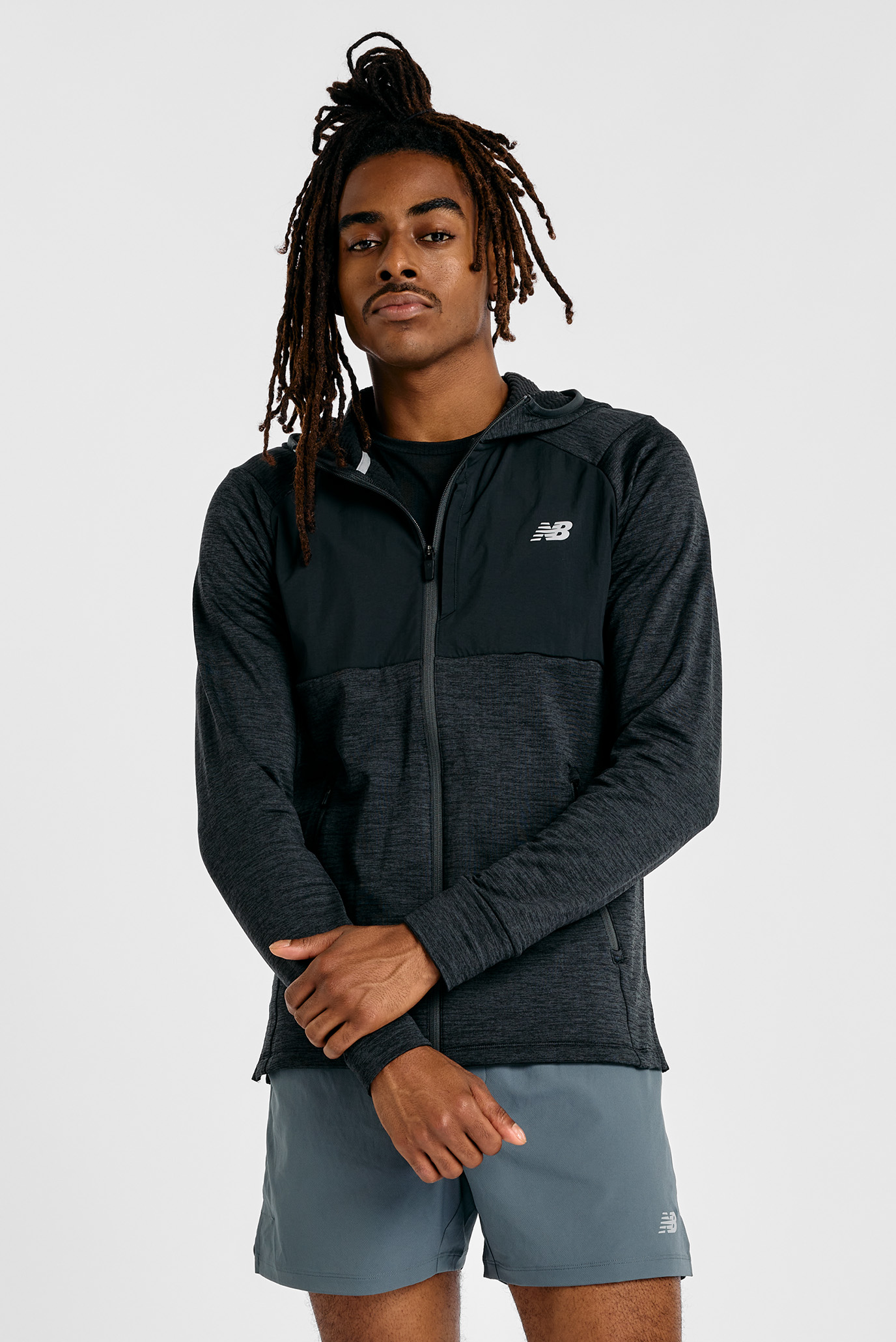 Мужское черное худи Heat Grid Черный S New Balance MJ43206BK Мужское черное худи Heat Grid Черный S New Balance MJ43206BK