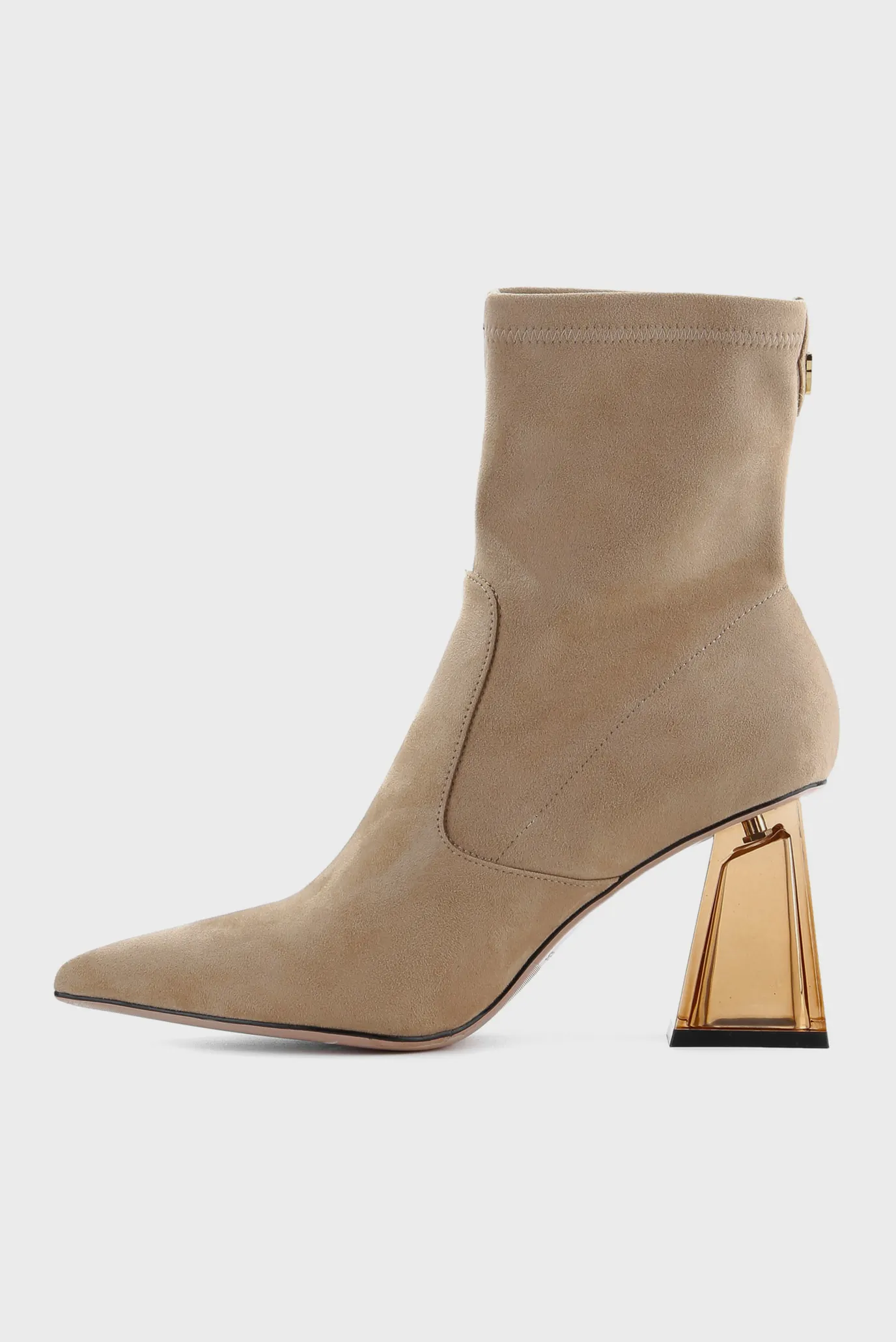 Женские бежевые стрейчевые ботильоны 2