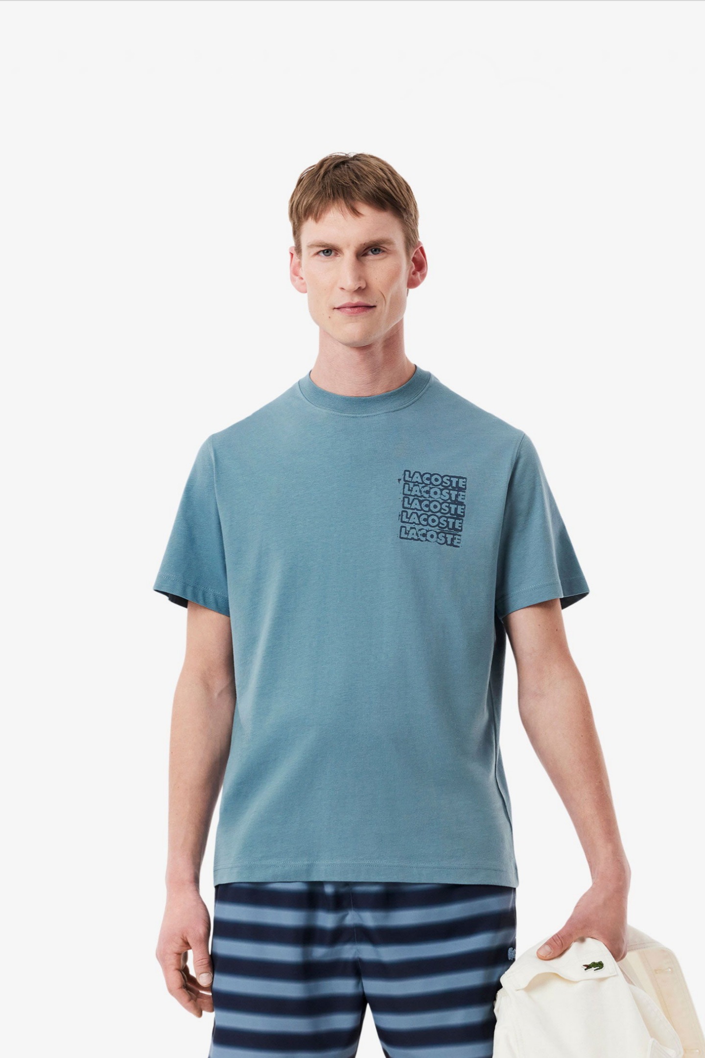 Мужская голубая футболка Голубой S Lacoste TH0288CUN Мужская голубая футболка Голубой S Lacoste TH0288CUN