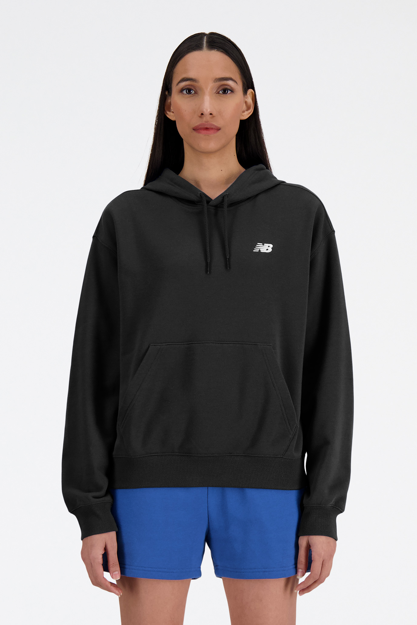 Женское черное худи Essentials Fleece Черный S New Balance WT41510BK Женское черное худи Essentials Fleece Черный S New Balance WT41510BK
