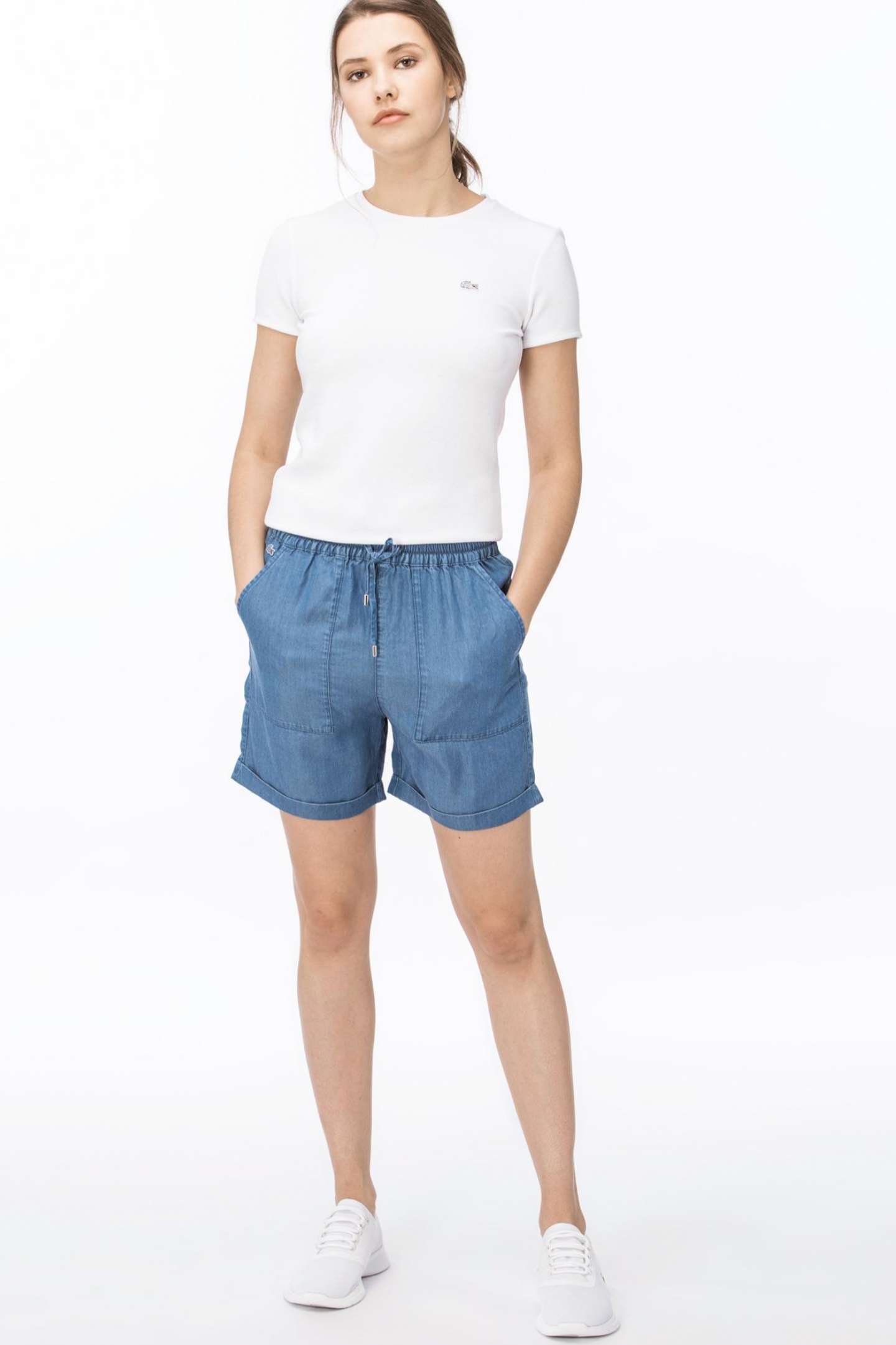 Женские голубые шорты Голубой 36 Lacoste GF090505M Женские голубые шорты Голубой 36 Lacoste GF090505M