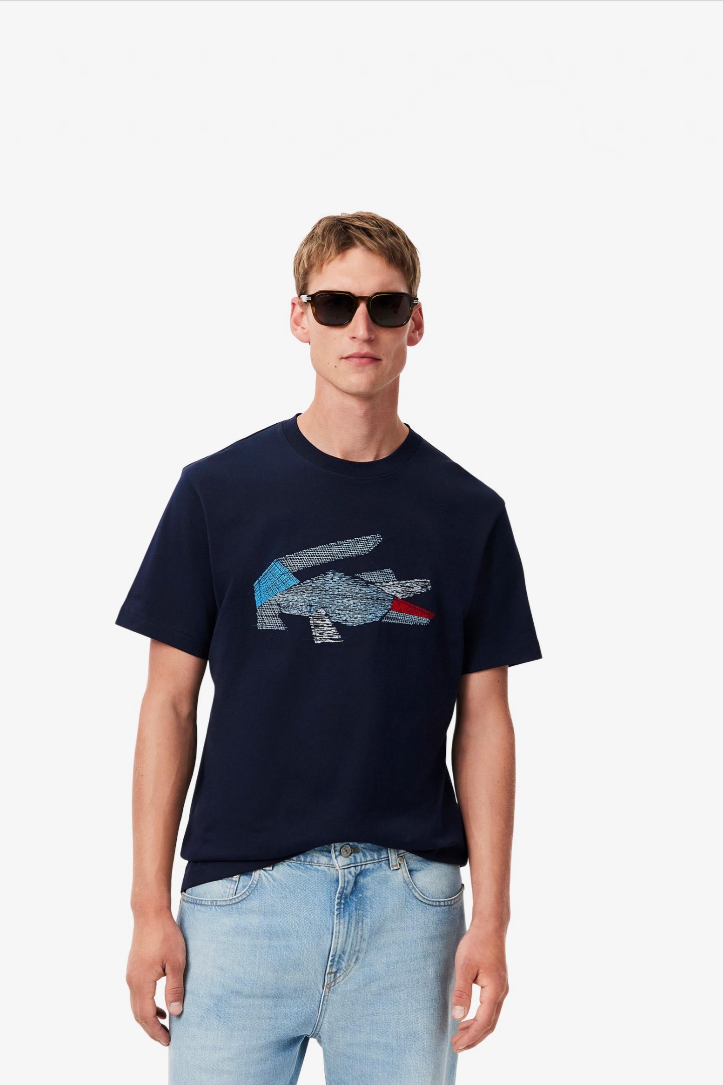 Мужская синяя футболка Синий XS Lacoste TH3603166 Мужская синяя футболка Синий XS Lacoste TH3603166