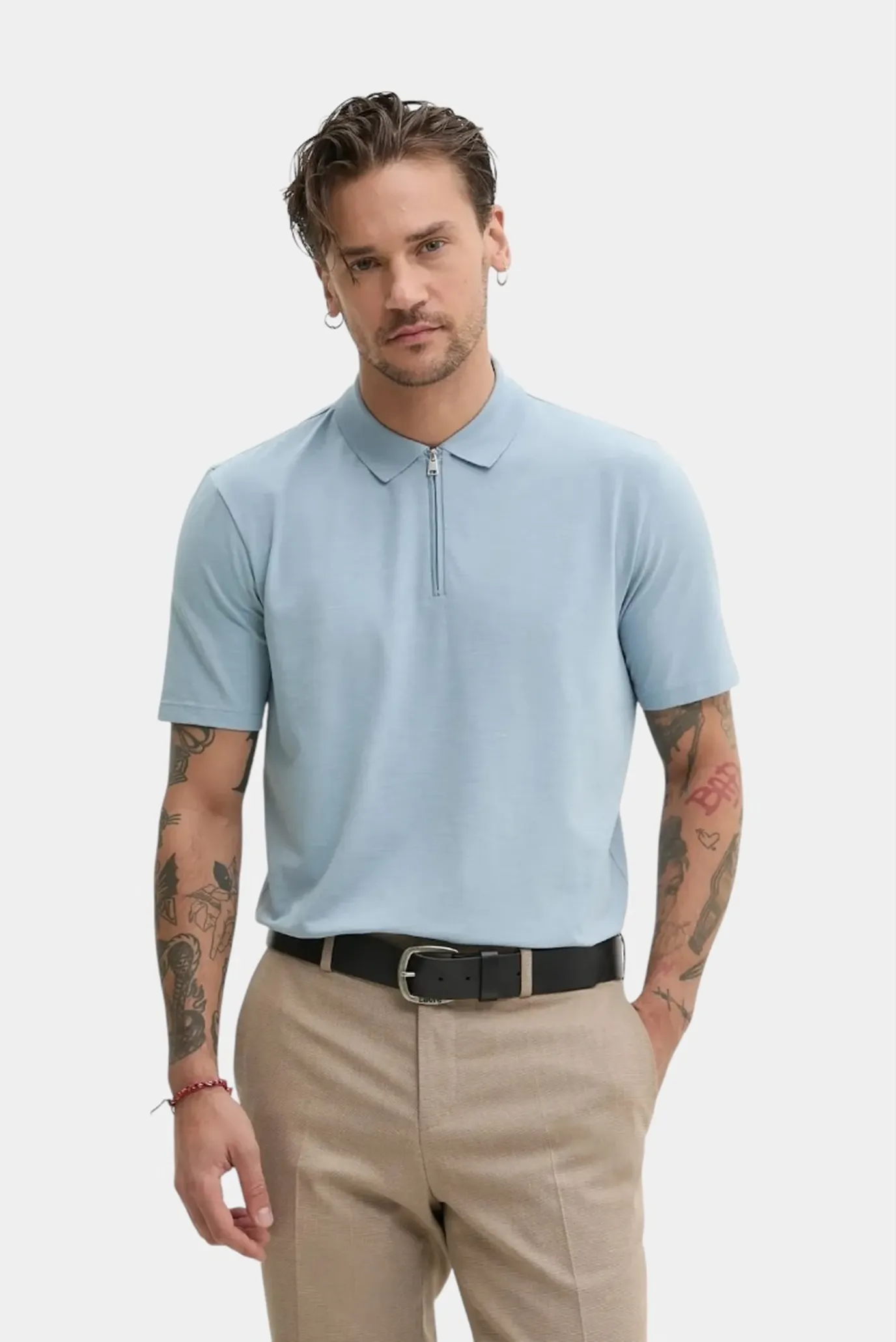 Мужское голубое поло 2