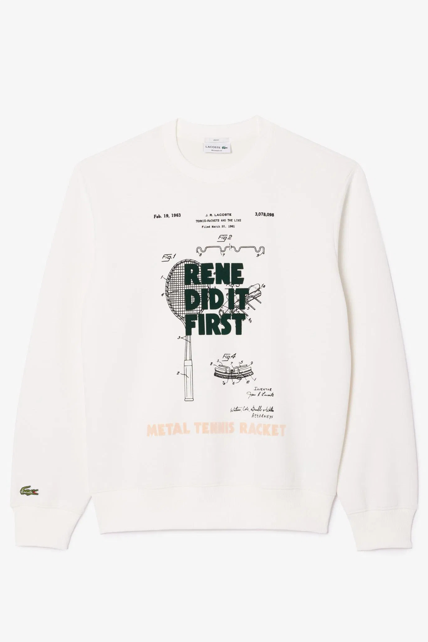 Белый свитшот (унисекс) Белый M Lacoste SH012970V Белый свитшот (унисекс) Белый M Lacoste SH012970V