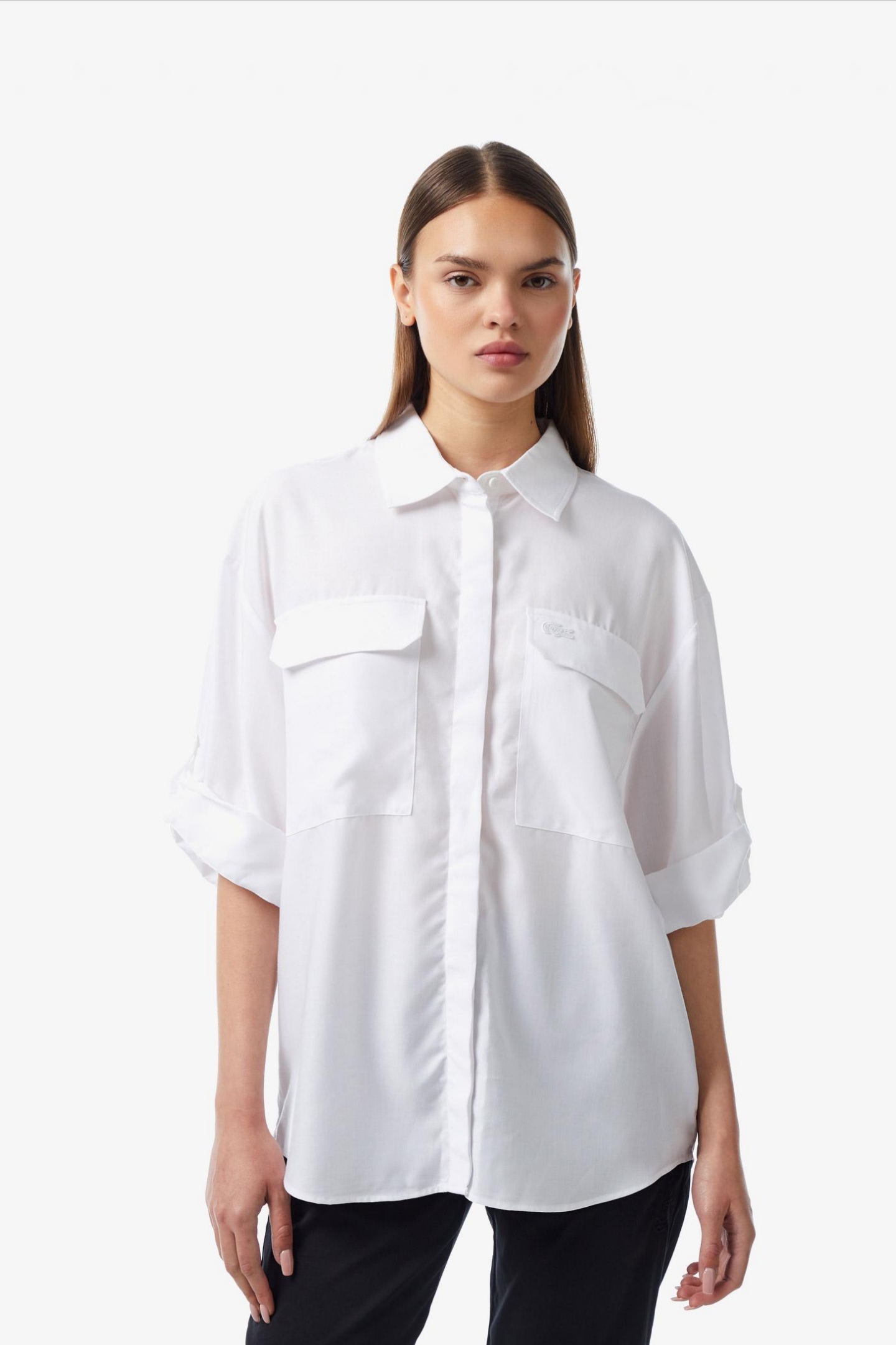 Женская белая рубашка Белый 38 Lacoste CF0410001 Женская белая рубашка Белый 38 Lacoste CF0410001