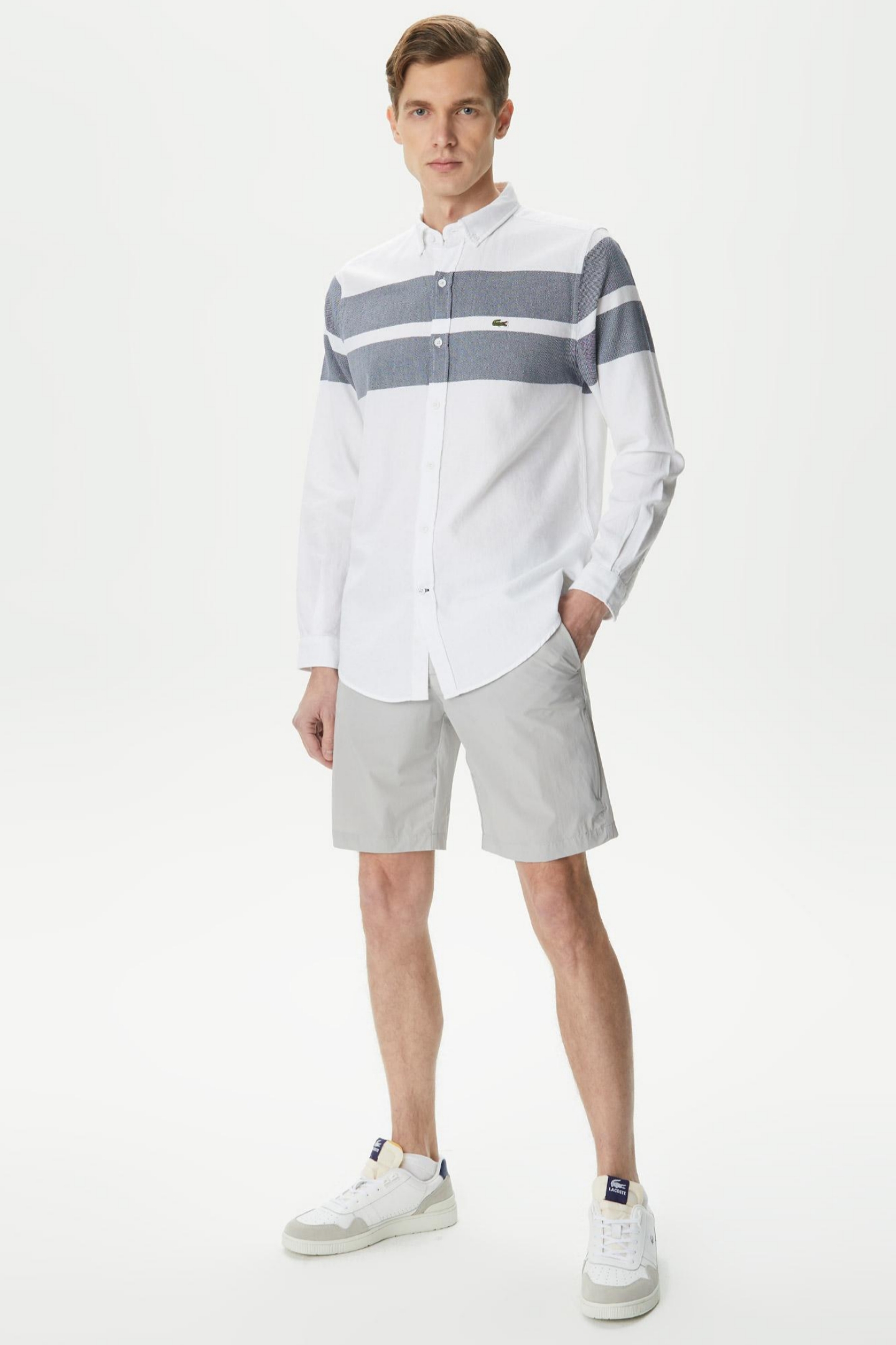 Мужские серые шорты Серый 44 Lacoste FH0428P0Y Мужские серые шорты Серый 44 Lacoste FH0428P0Y