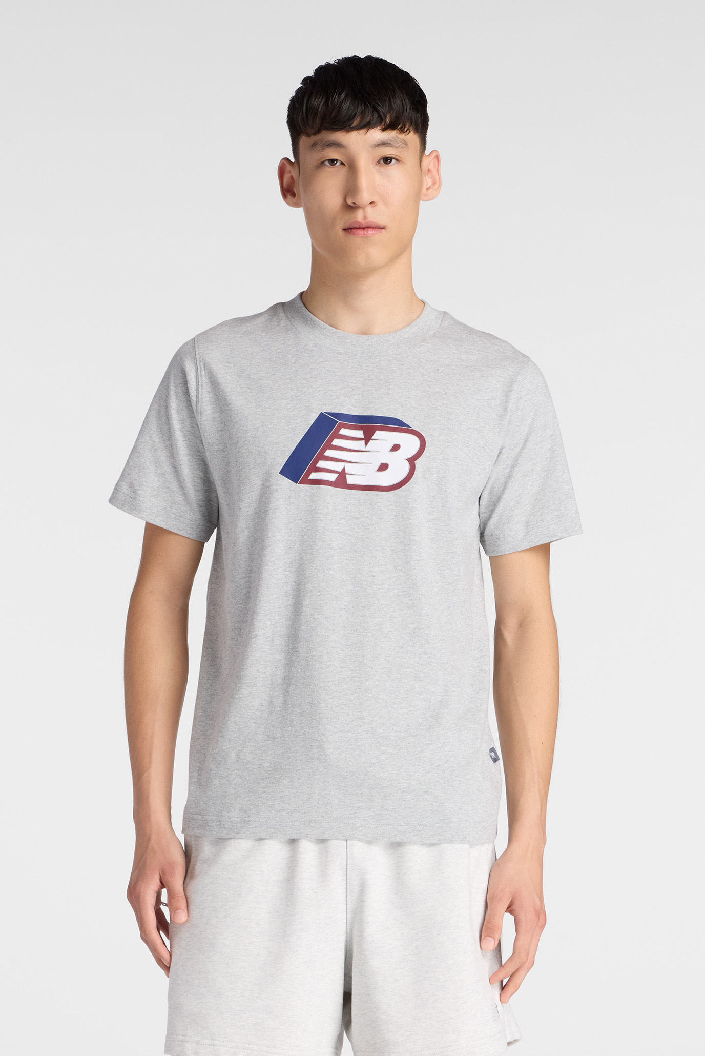 Мужская серая футболка Rectangular Logo Серый XXL New Balance MT53961AG Мужская серая футболка Rectangular Logo Серый XXL New Balance MT53961AG