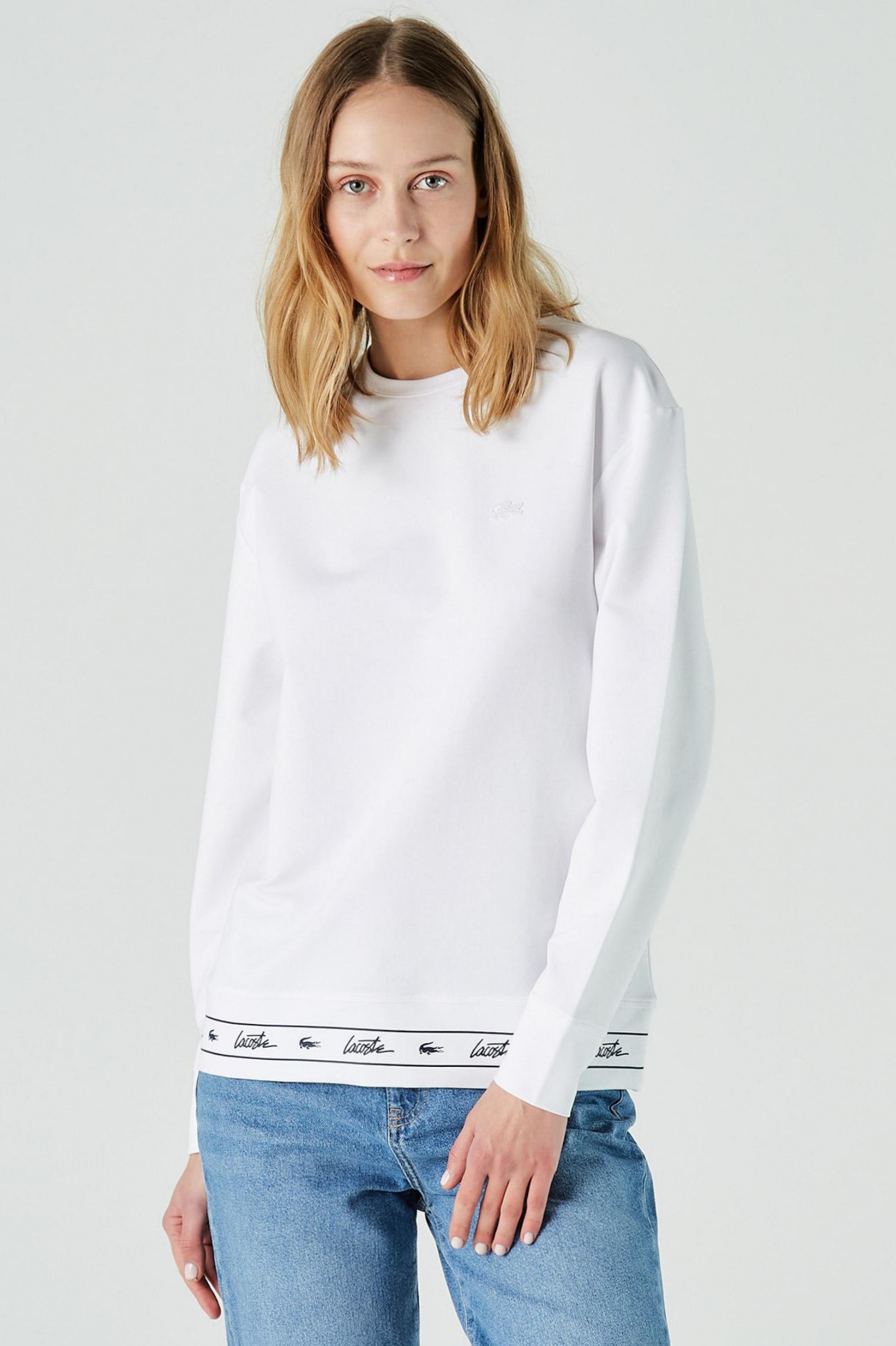 Женская белая толстовка Белый 38 Lacoste SF020606B Женская белая толстовка Белый 38 Lacoste SF020606B