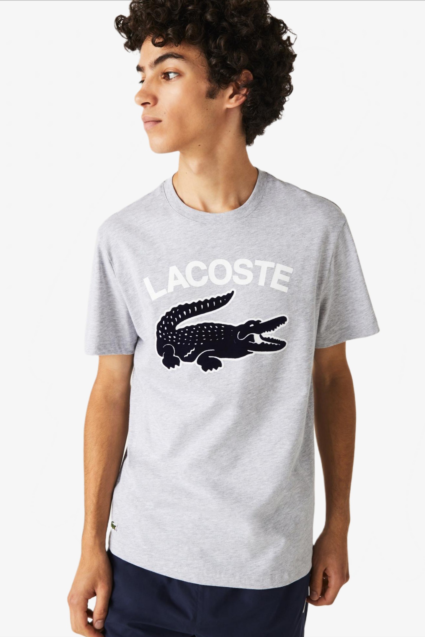 Мужская серая футболка Серый S Lacoste TH9681CCA