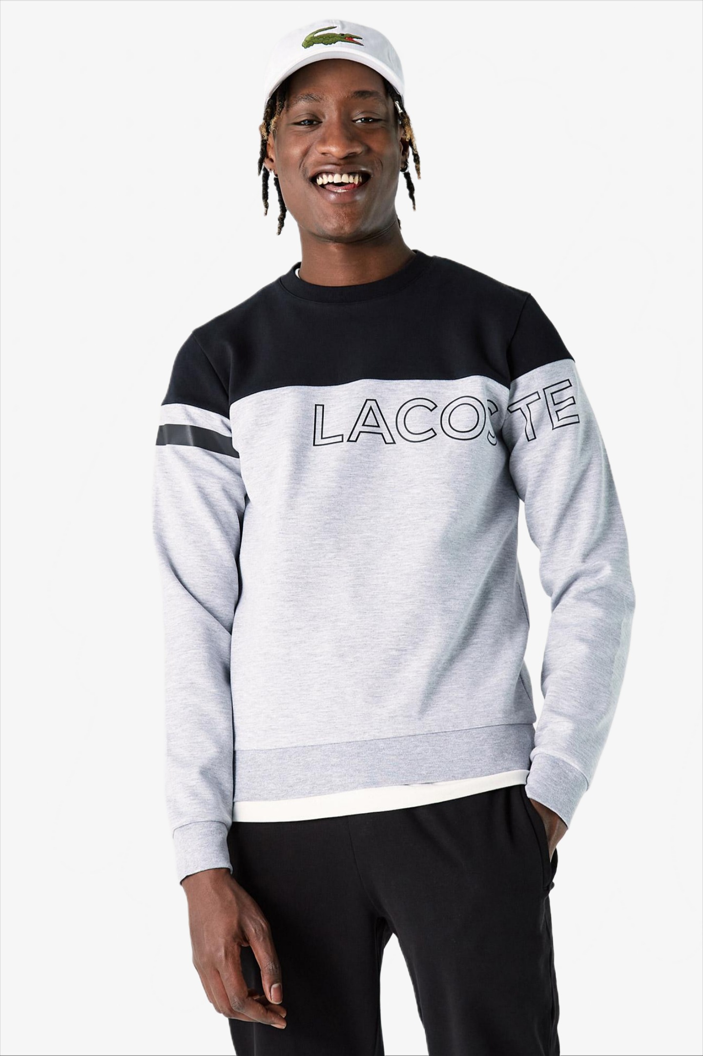 Мужская серая толстовка Серый 46-48 Lacoste SH020606S Мужская серая толстовка Серый 46-48 Lacoste SH020606S