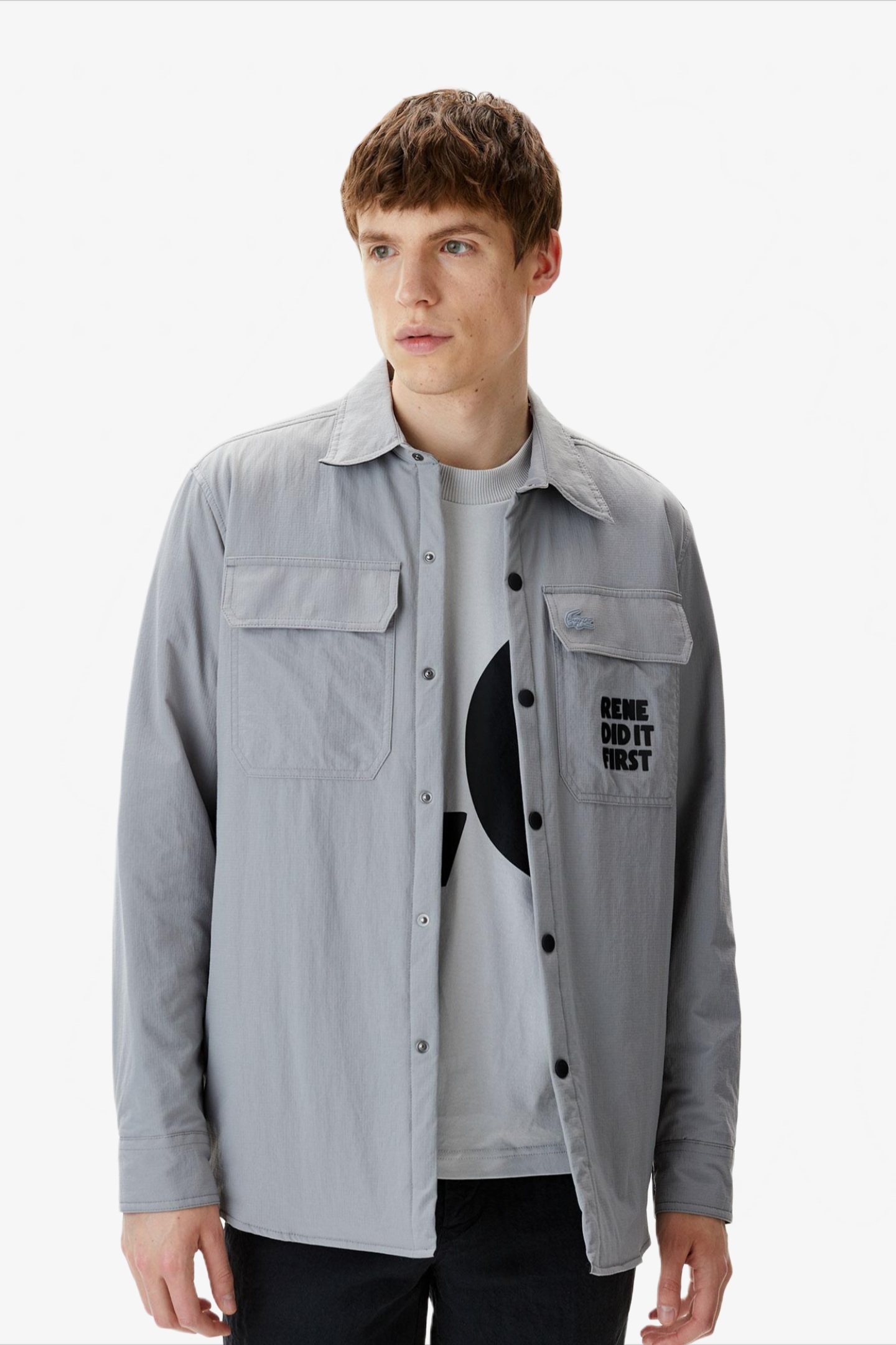 Мужская серая рубашка Серый 39 Lacoste CH0403P0Y Мужская серая рубашка Серый 39 Lacoste CH0403P0Y