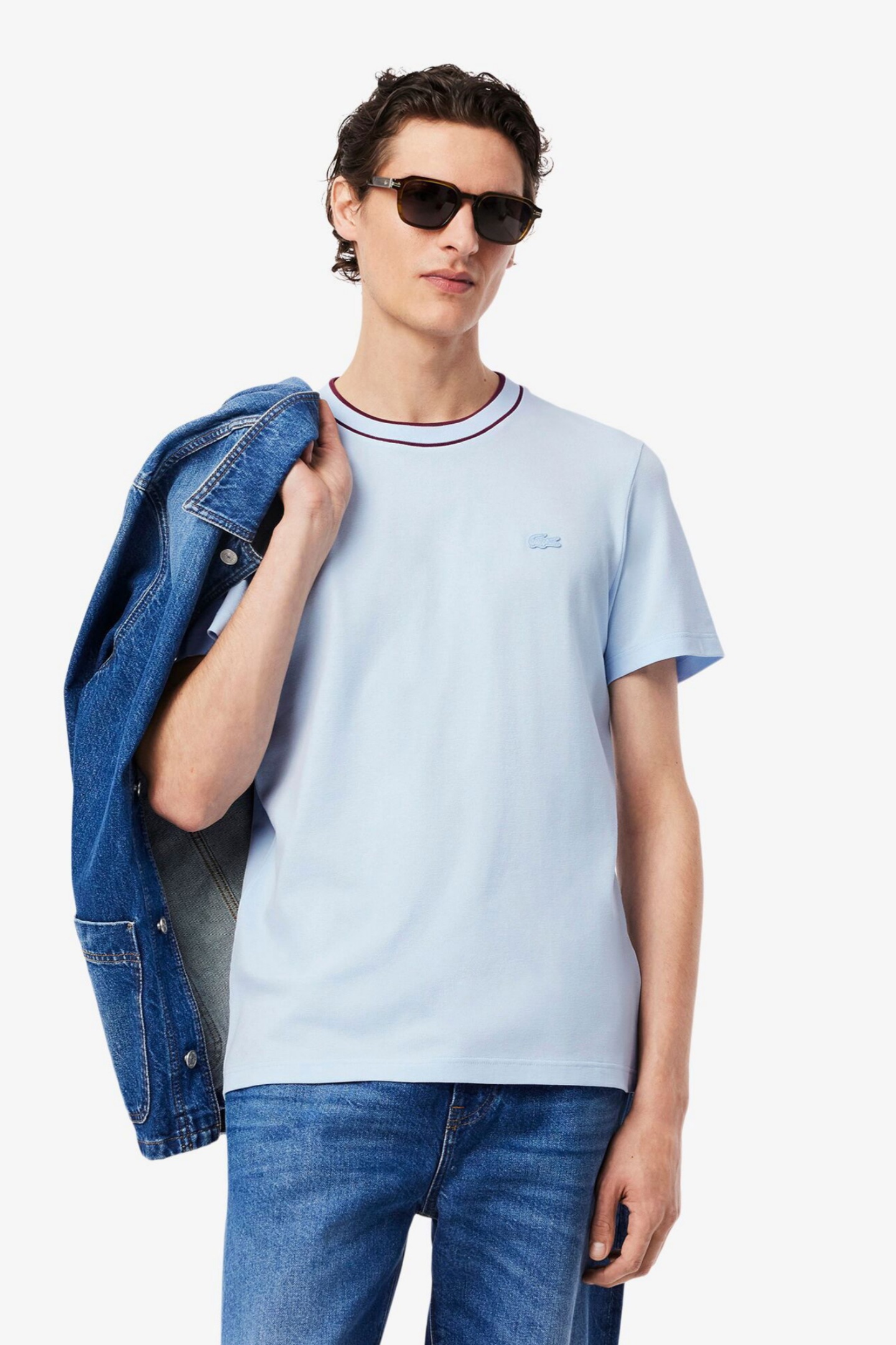 Мужская голубая футболка Regular Fit Голубой S Lacoste TH8174T01 Мужская голубая футболка Regular Fit Голубой S Lacoste TH8174T01