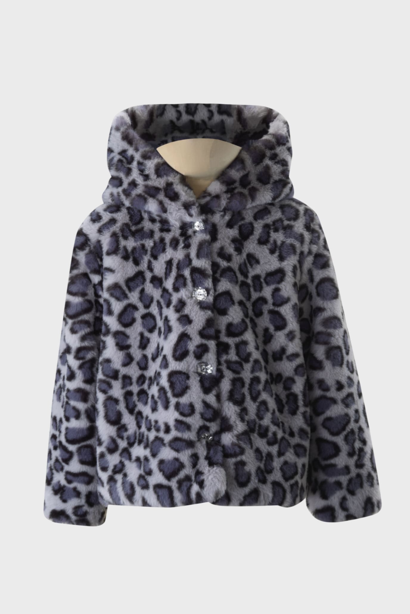 Детская синяя шуба LEOPARD FAUX FUR 1