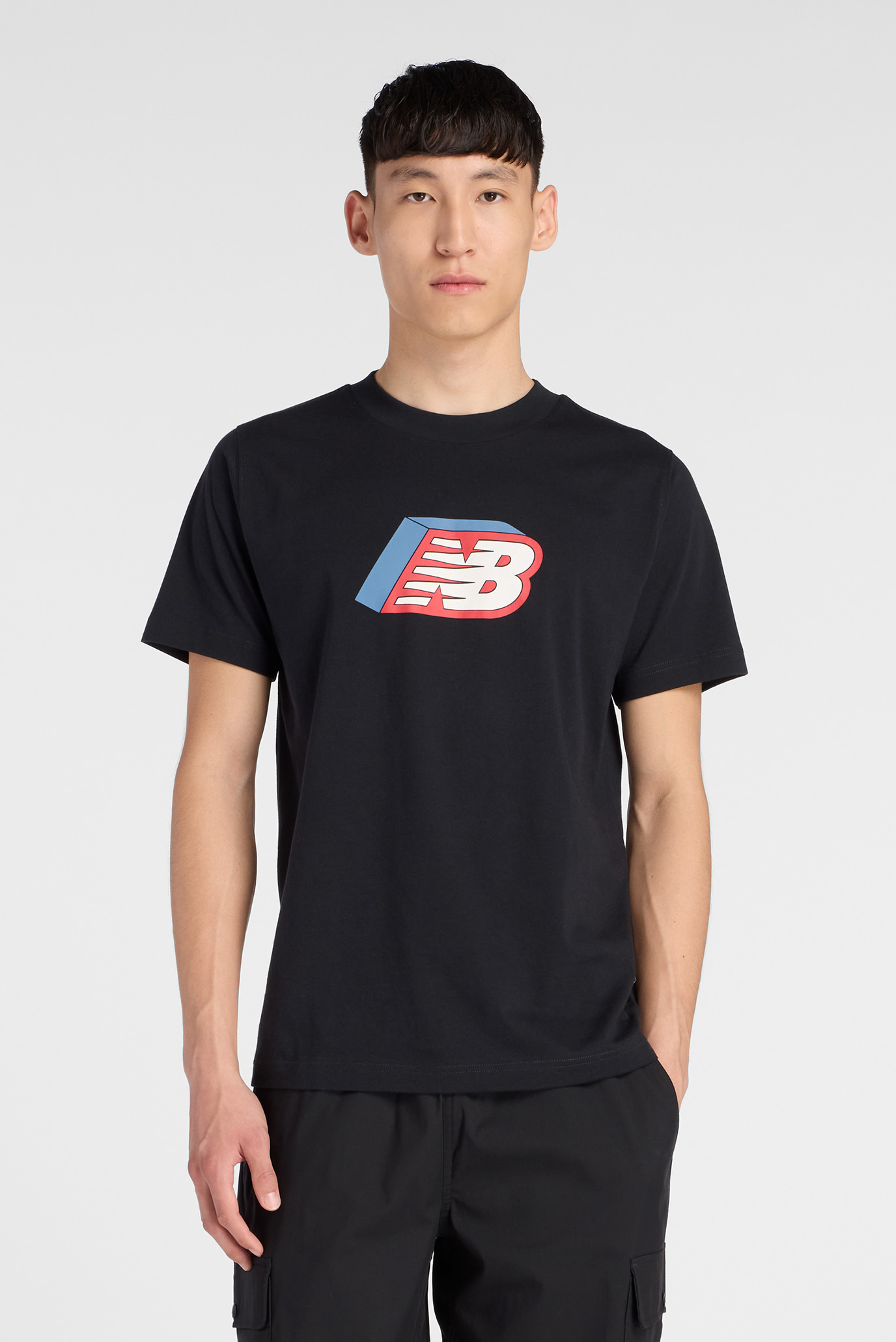 Мужская чёрная футболка Cubed Logo Черный XXL New Balance MT53961BK Мужская чёрная футболка Cubed Logo Черный XXL New Balance MT53961BK