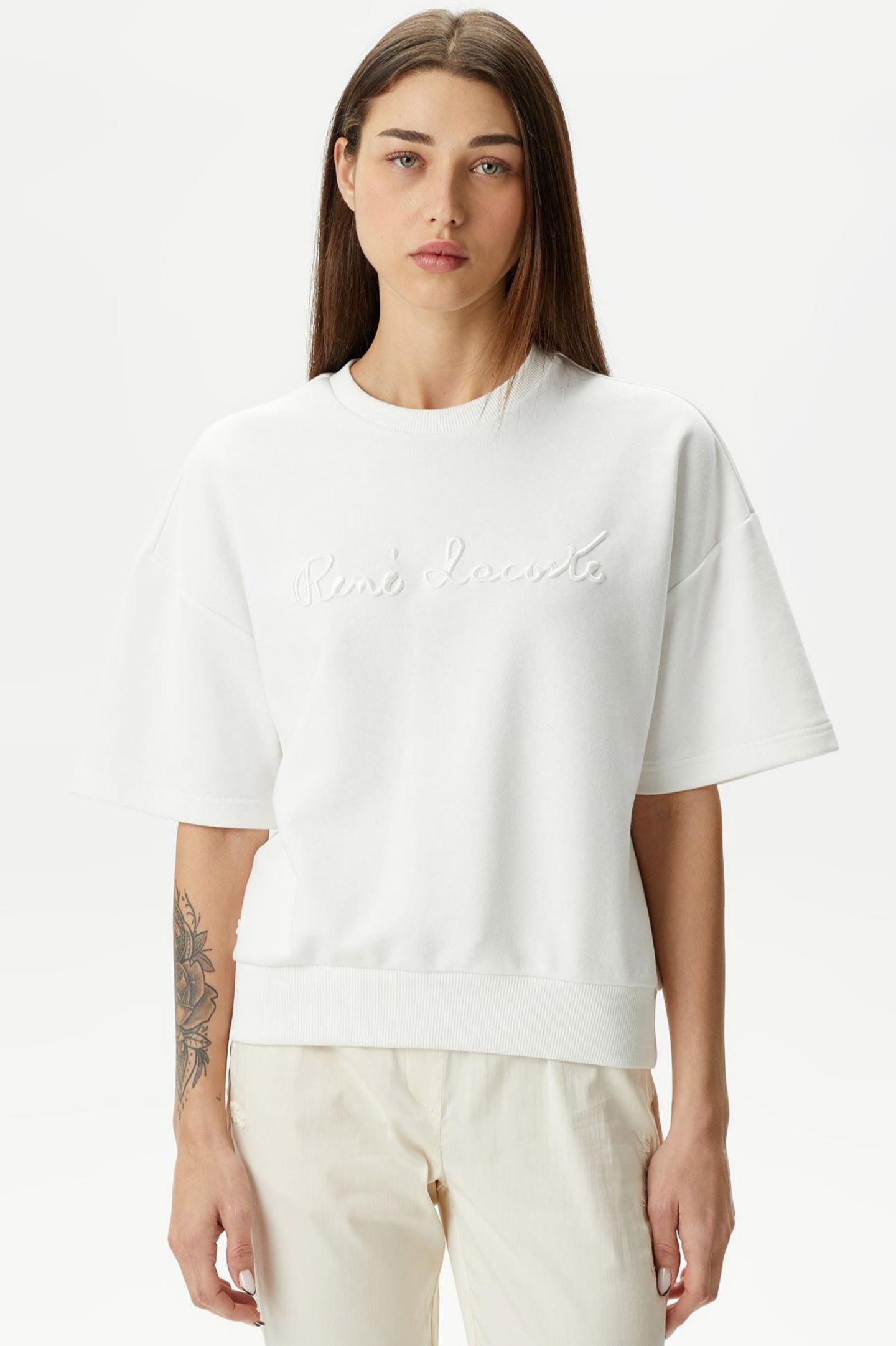 Женская белая толстовка Белый 42 Lacoste SF040970V Женская белая толстовка Белый 42 Lacoste SF040970V