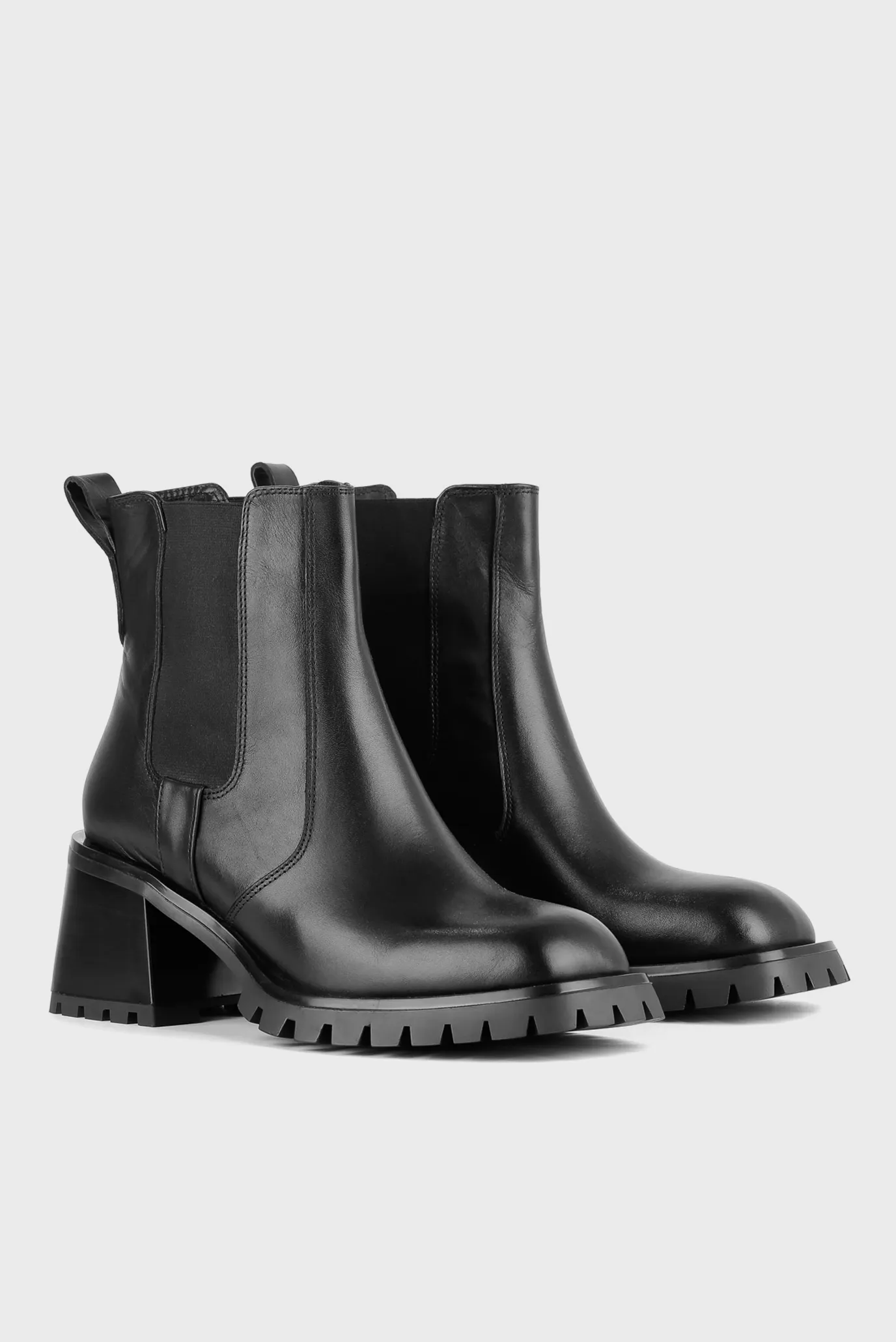 Женские черные кожаные ботильоны 4