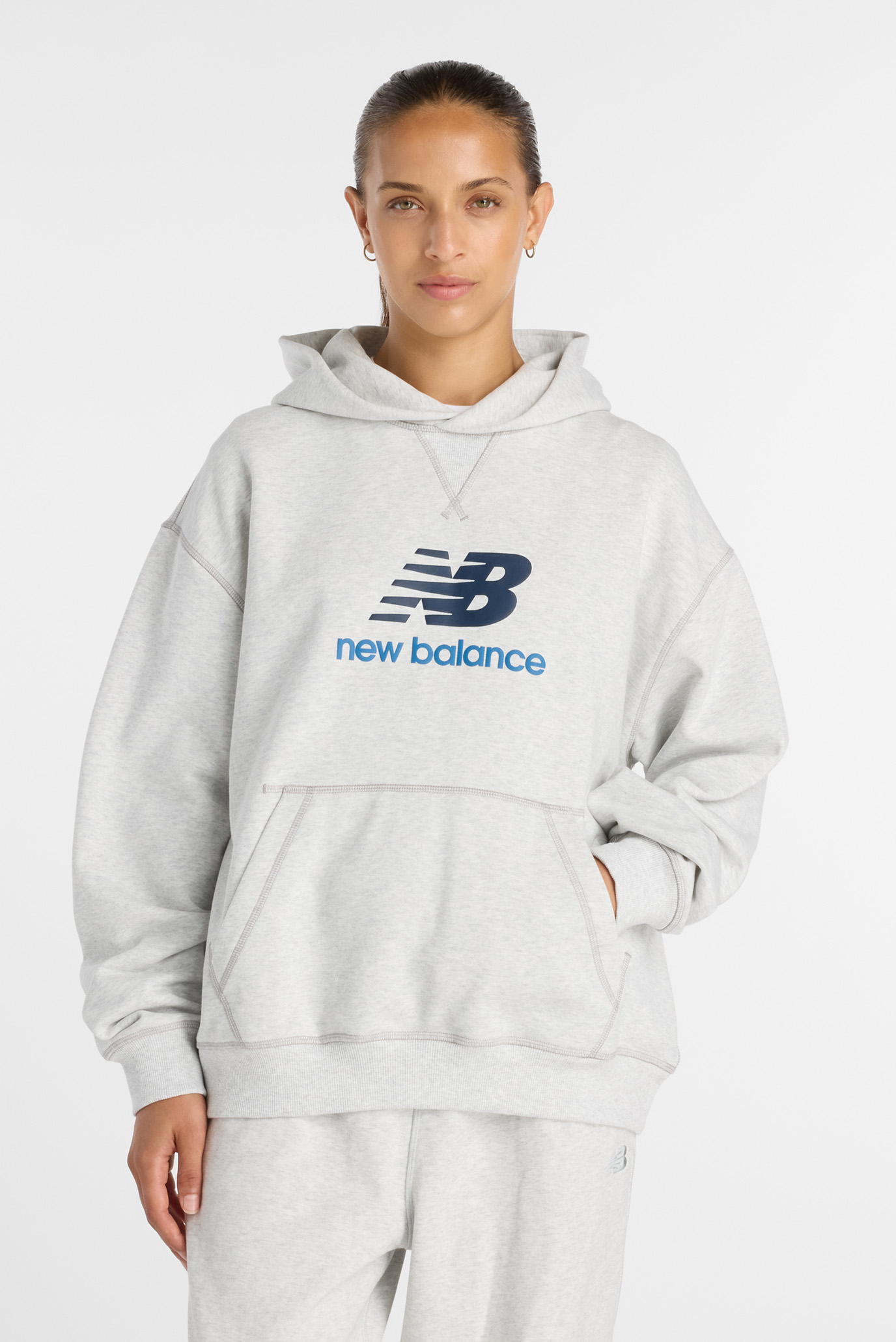 Женское серое худи Athletics French Terry Logo Серый XS New Balance WT51501AHH Женское серое худи Athletics French Terry Logo Серый XS New Balance WT51501AHH