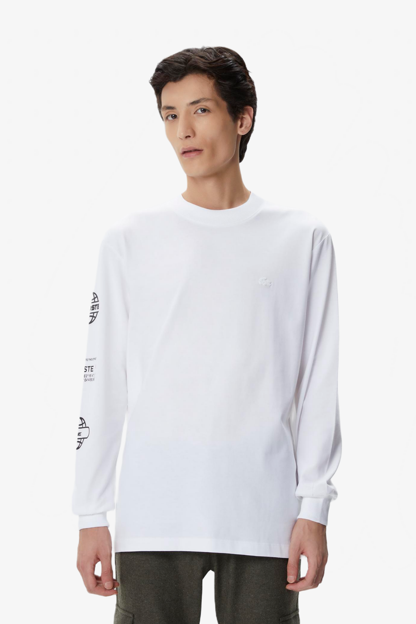 Мужской белый лонгслив Белый L Lacoste TH240909B Мужской белый лонгслив Белый L Lacoste TH240909B