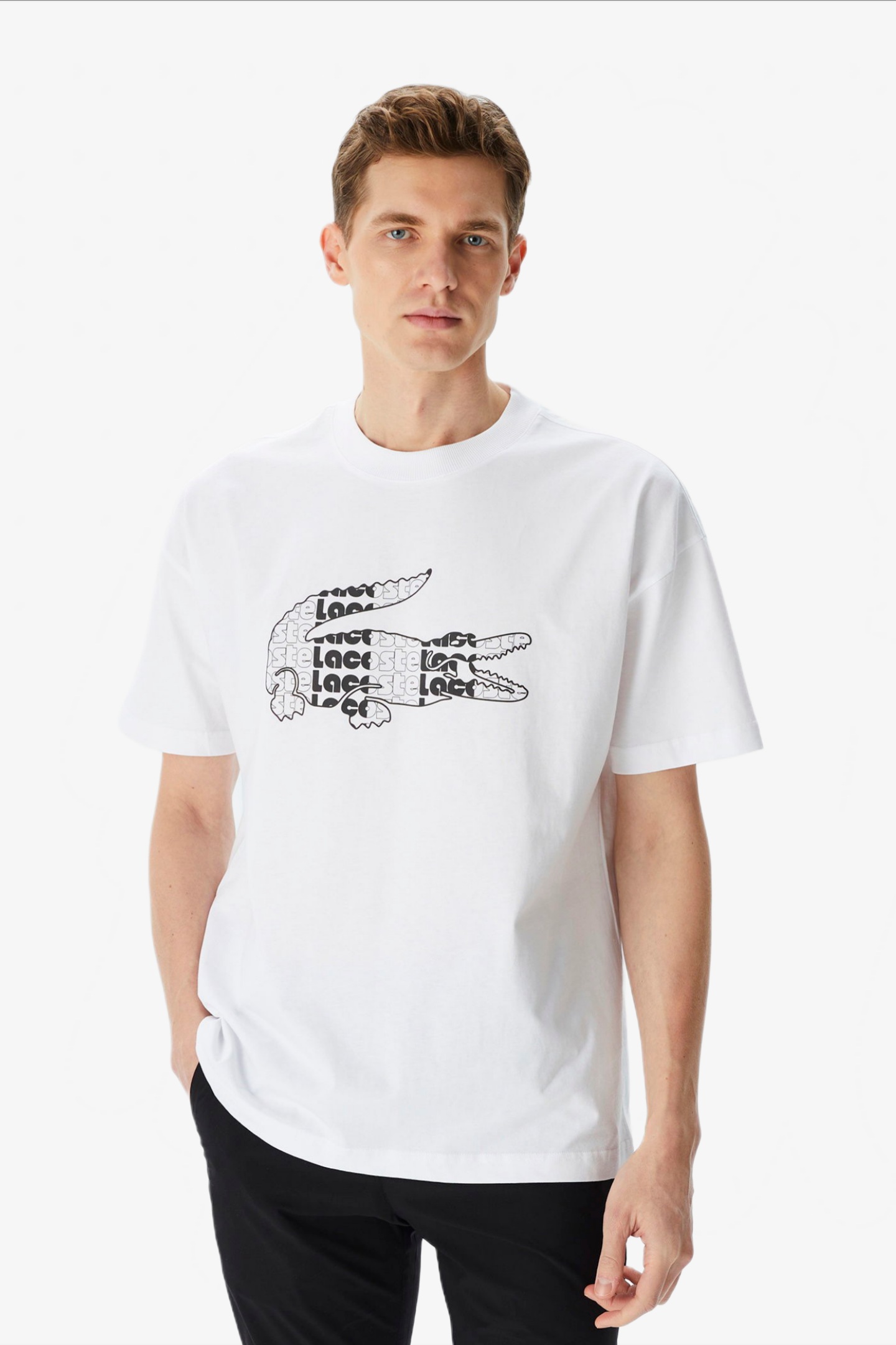 Мужская белая футболка Белый XL Lacoste TH0415001 Мужская белая футболка Белый XL Lacoste TH0415001