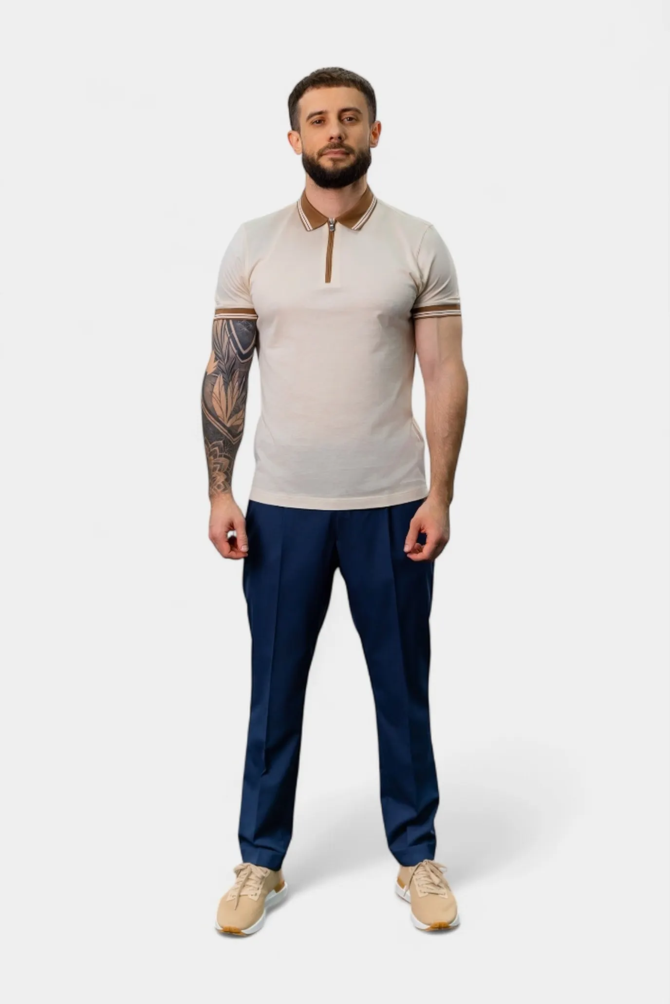 Чоловіче бежеве поло 3