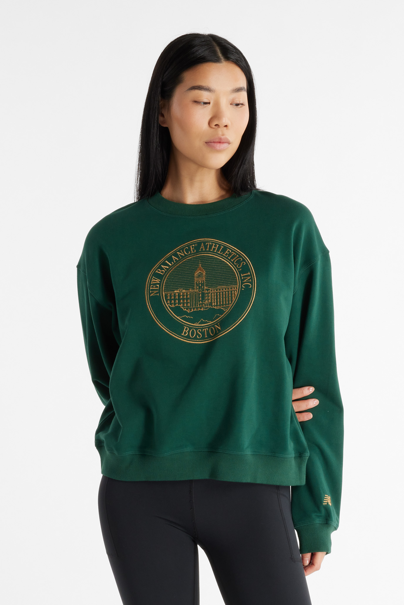 Женский зеленый свитшот Athletics Crest Зеленый S New Balance WT43553NWG Женский зеленый свитшот Athletics Crest Зеленый S New Balance WT43553NWG