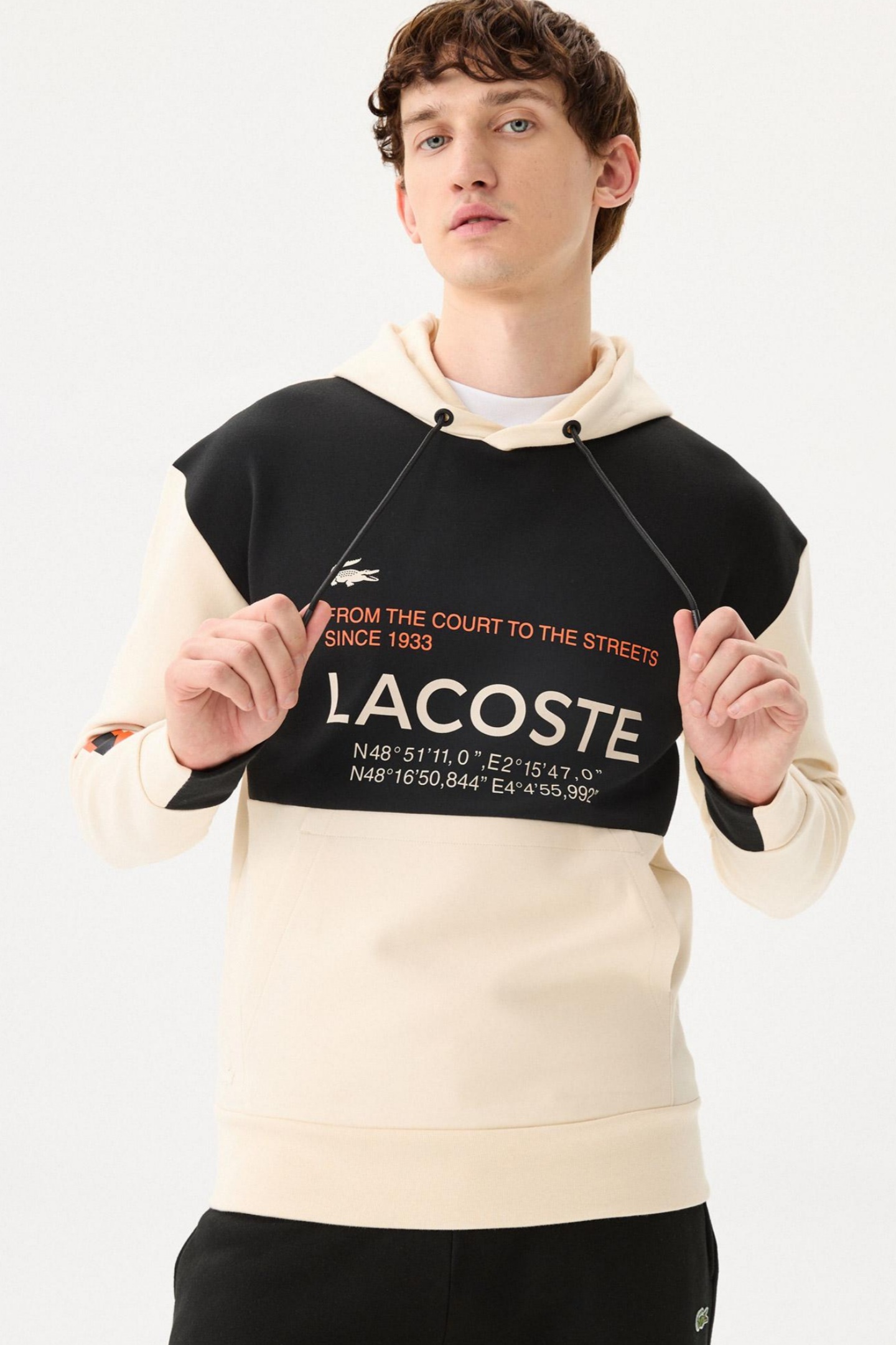 Мужская бежевая толстовка Бежевый M-L Lacoste SH232020B Мужская бежевая толстовка Бежевый M-L Lacoste SH232020B